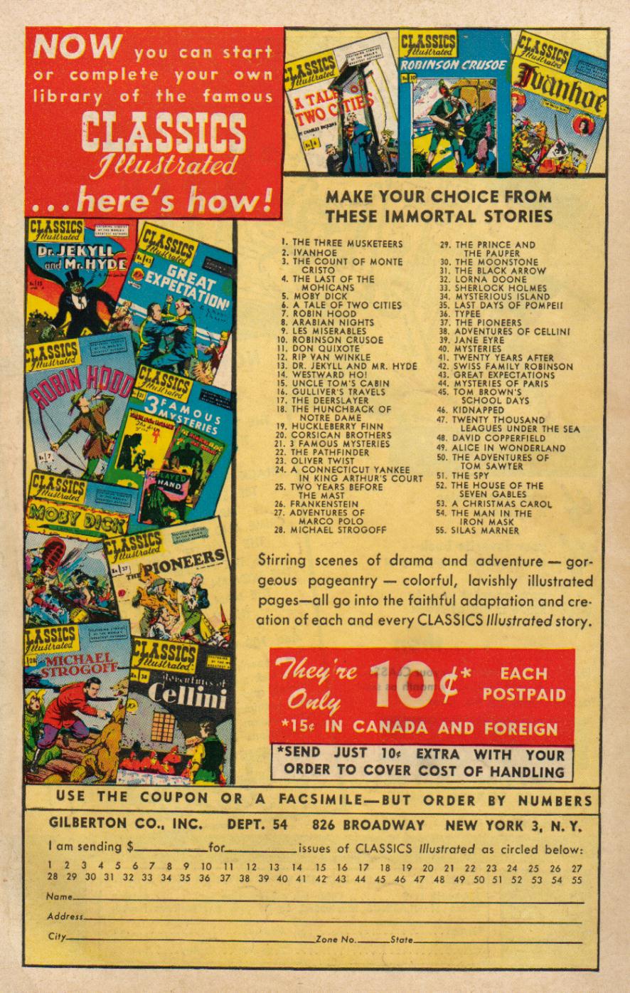 Read online Classics Illustrated comic -  Issue #54 - 52