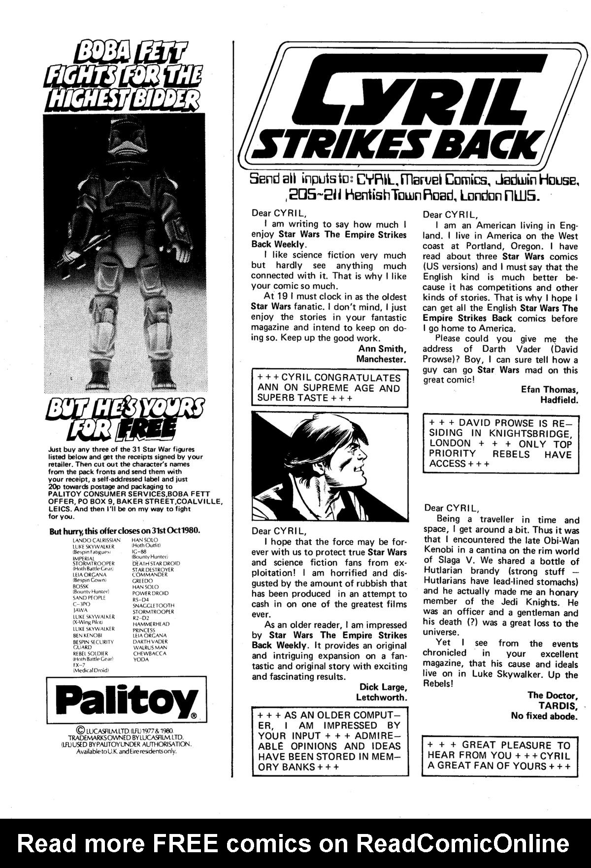 Read online Star Wars Weekly: The Empire Strikes Back comic -  Issue #134 - 21