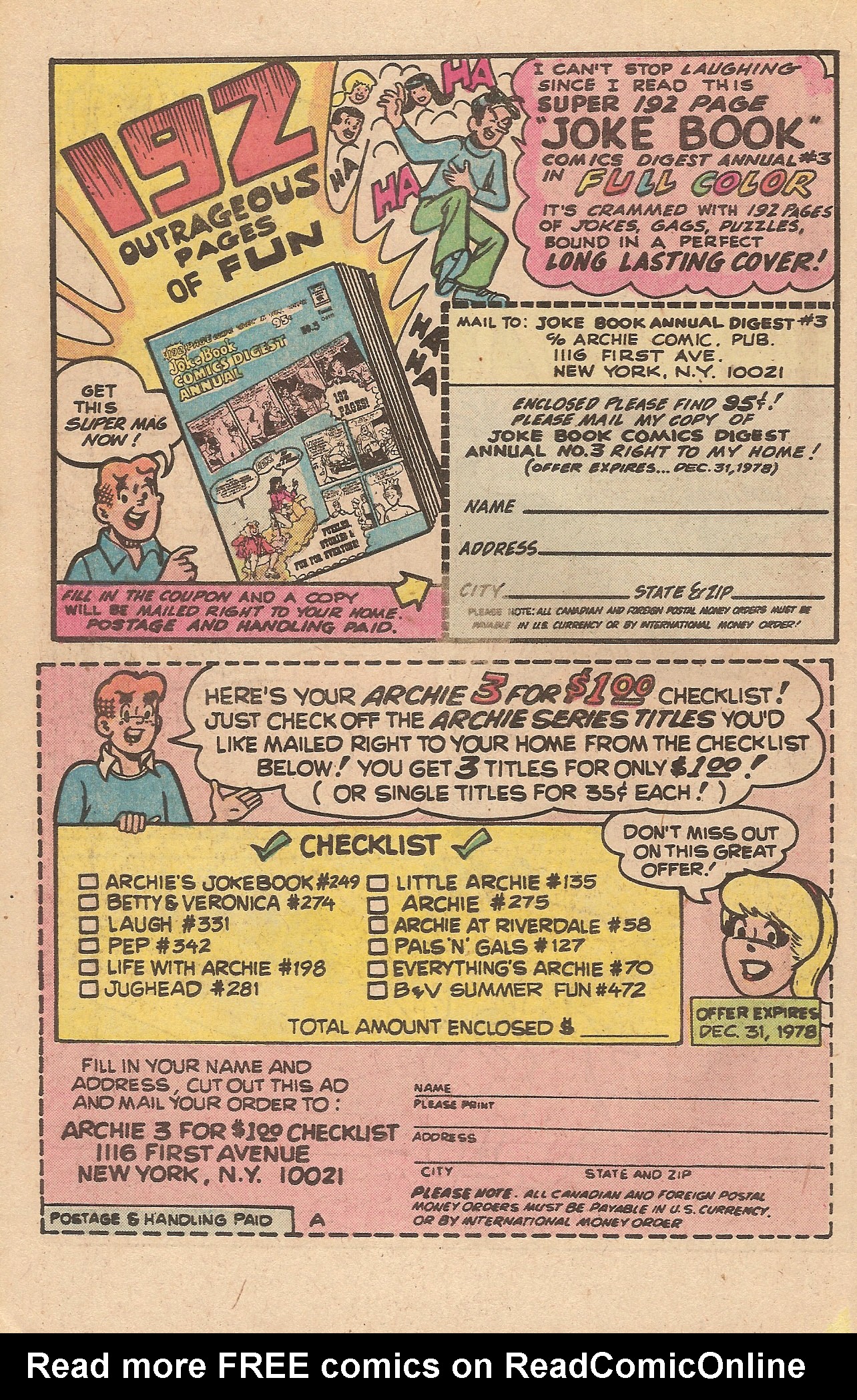 Read online Jughead's Jokes comic -  Issue #60 - 18