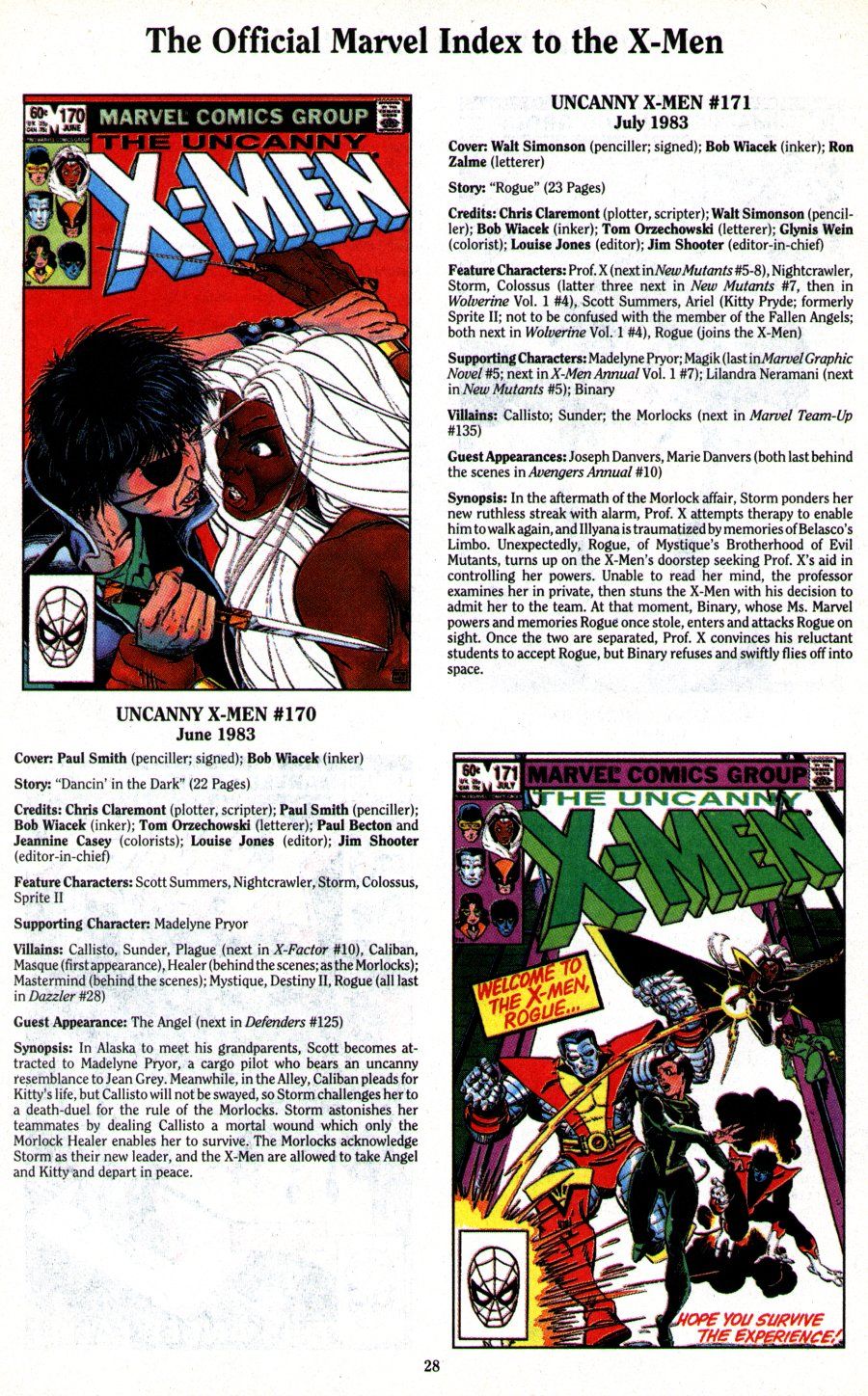 Read online The Official Marvel Index To The X-Men (1994) comic -  Issue #3 - 30