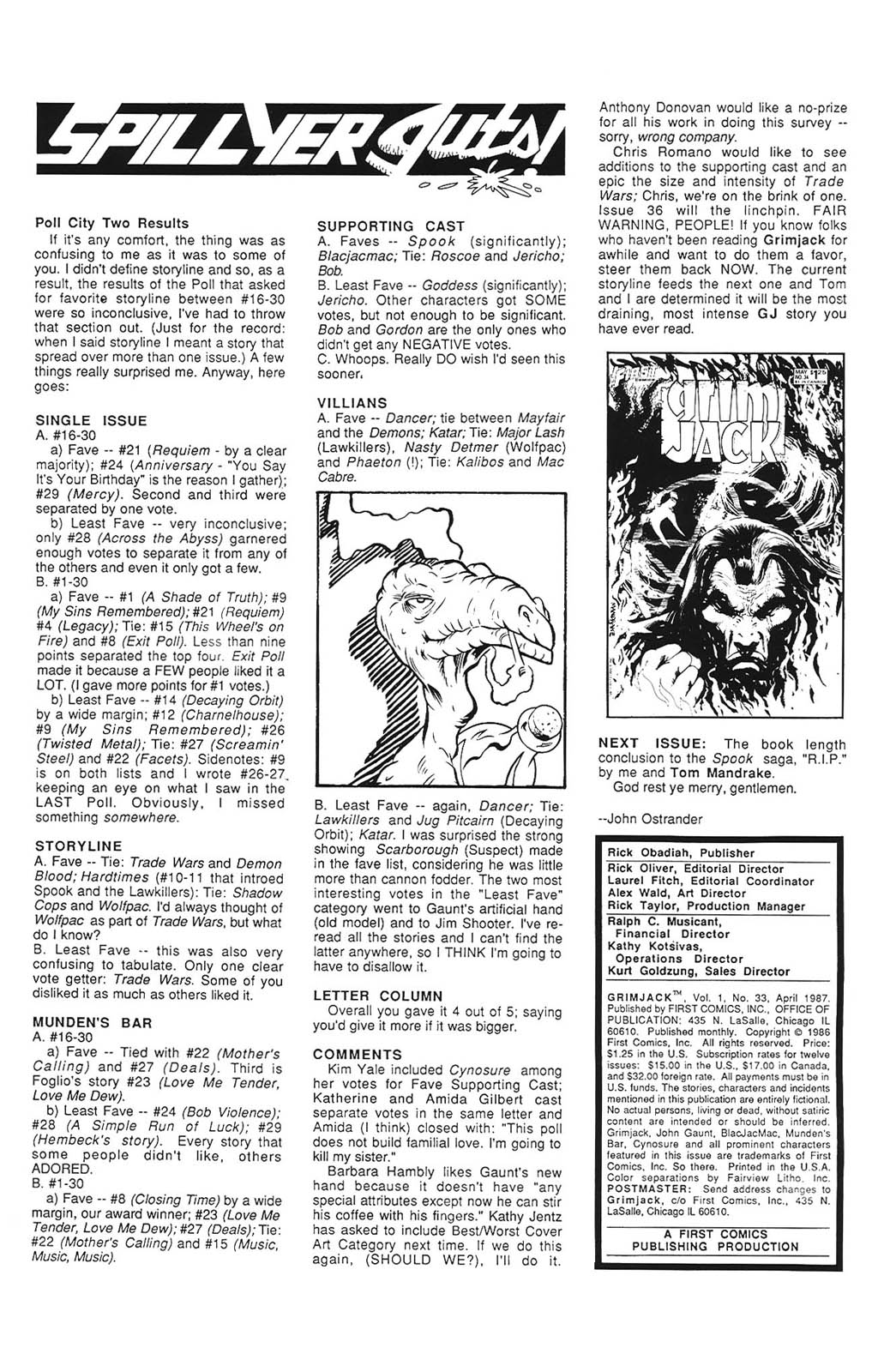 Read online Grimjack comic -  Issue #33 - 2
