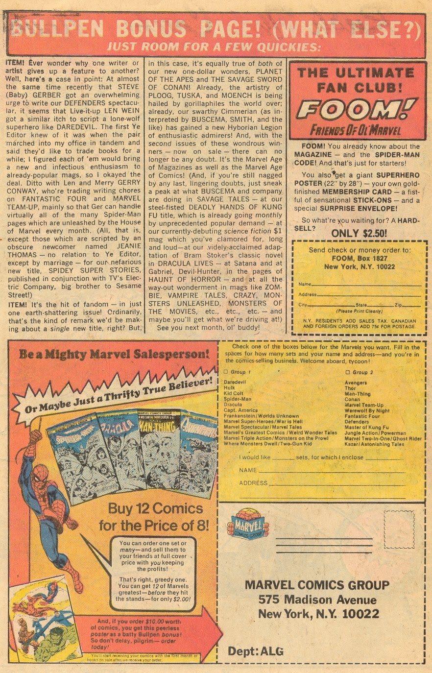 Read online Man-Thing (1974) comic -  Issue #12 - 19