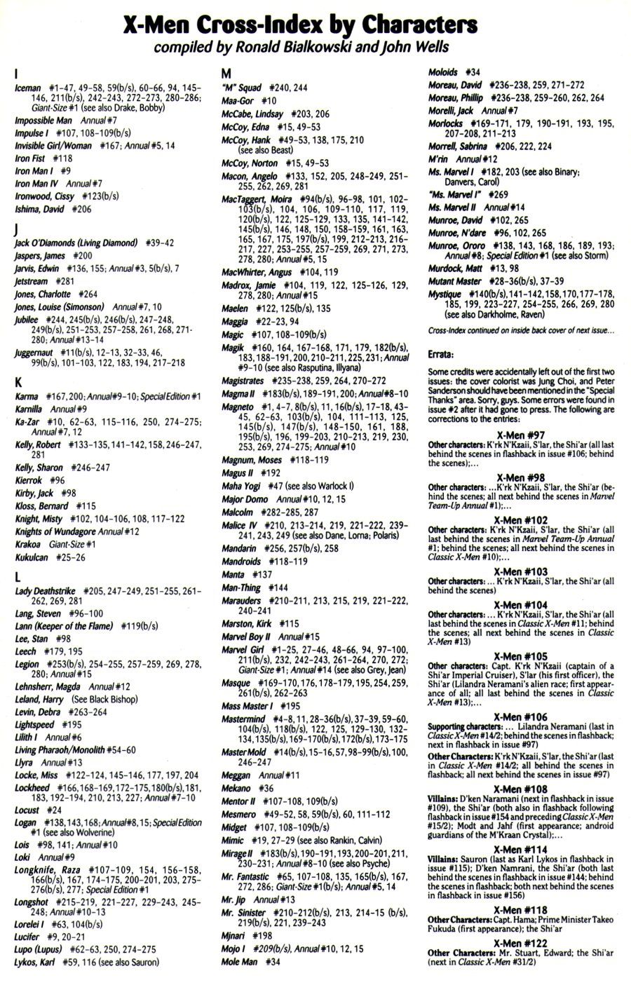 Read online The Official Marvel Index To The X-Men (1994) comic -  Issue #3 - 35