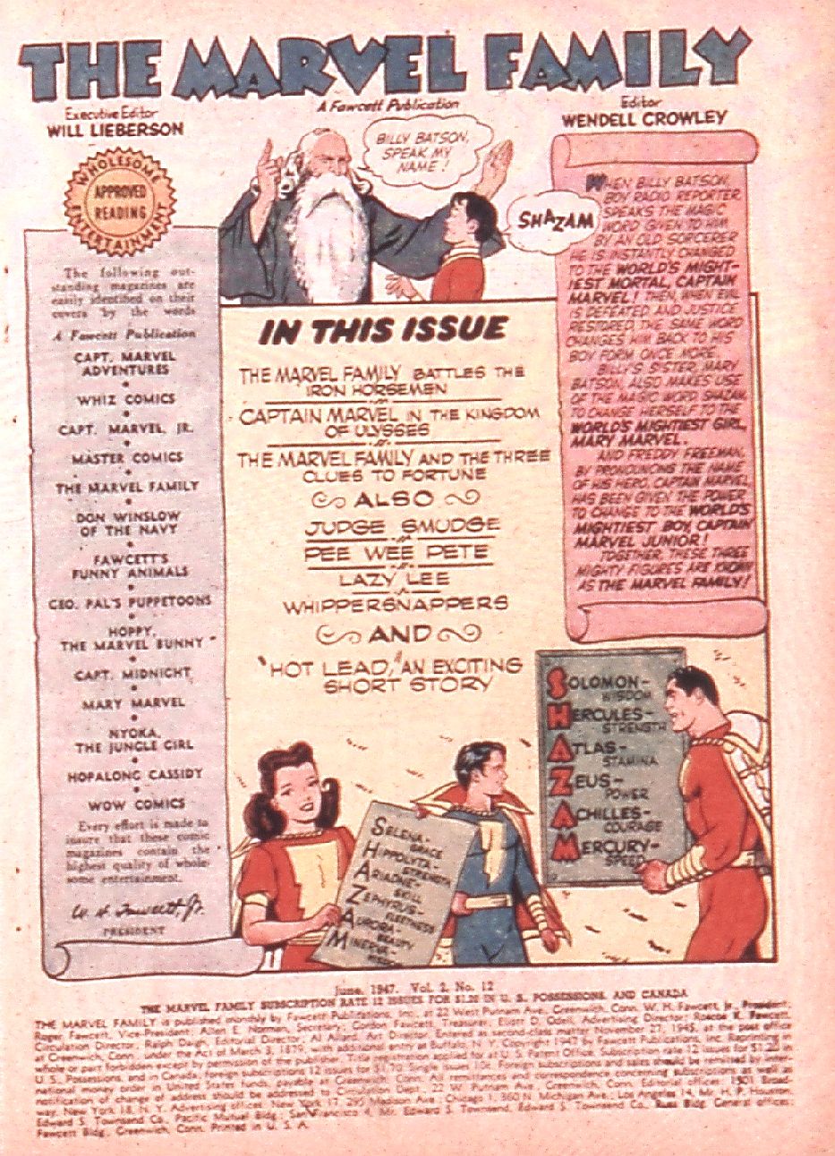 Read online The Marvel Family comic -  Issue #12 - 3