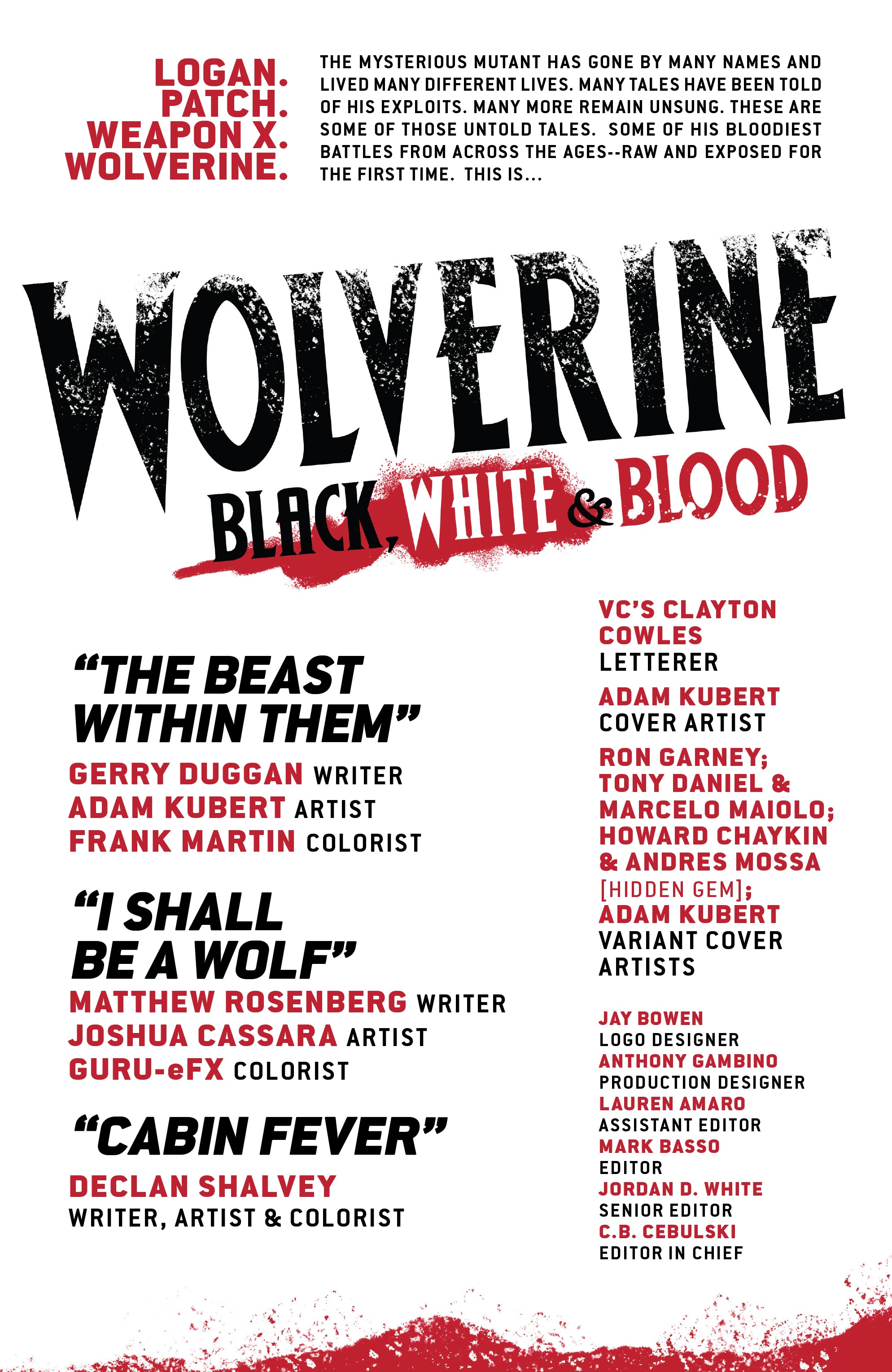 Read online Wolverine: Black, White & Blood comic -  Issue #1 - 2