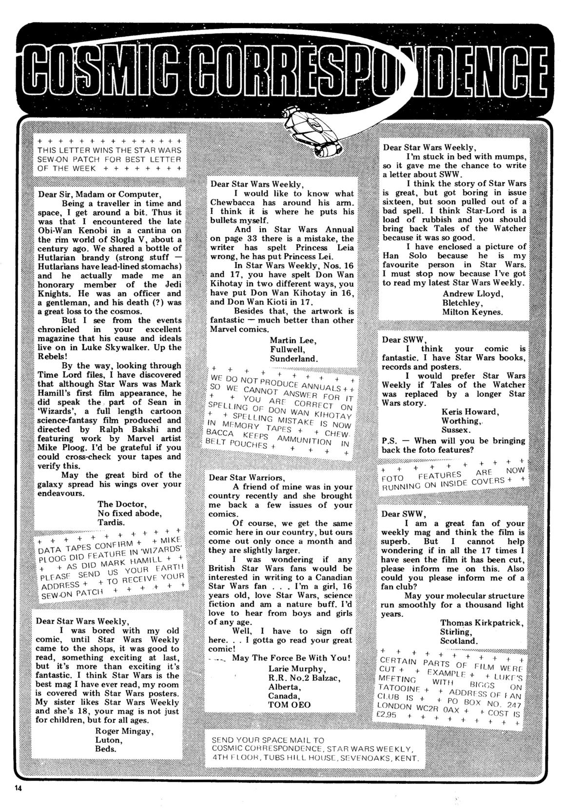 Read online Star Wars Weekly comic -  Issue #38 - 14