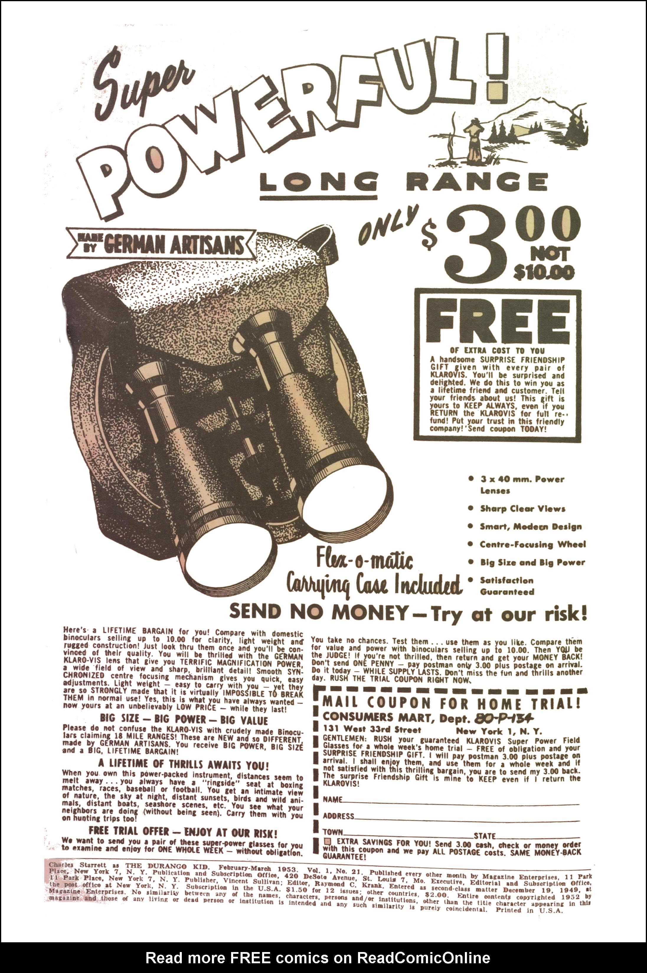 Read online Charles Starrett as The Durango Kid comic -  Issue #21 - 2