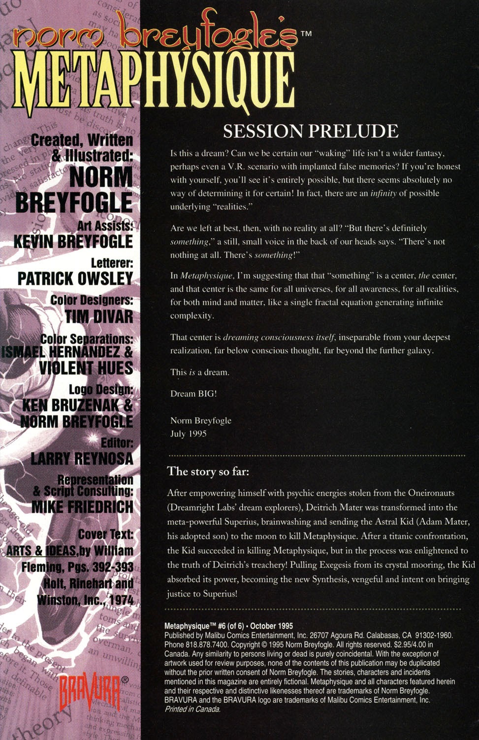 Read online Metaphysique (1995) comic -  Issue #6 - 2