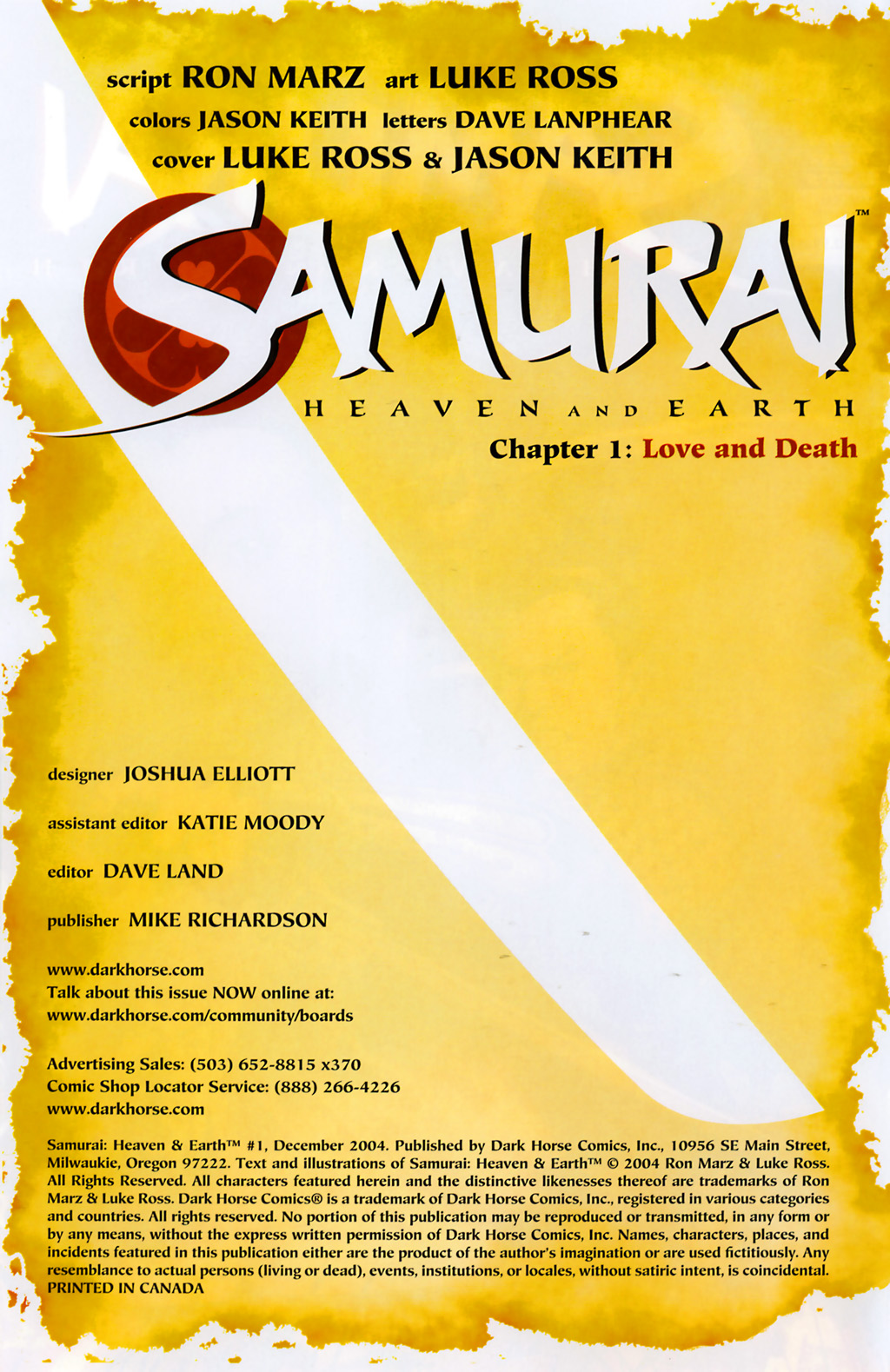 Read online Samurai: Heaven and Earth comic -  Issue #1 - 2