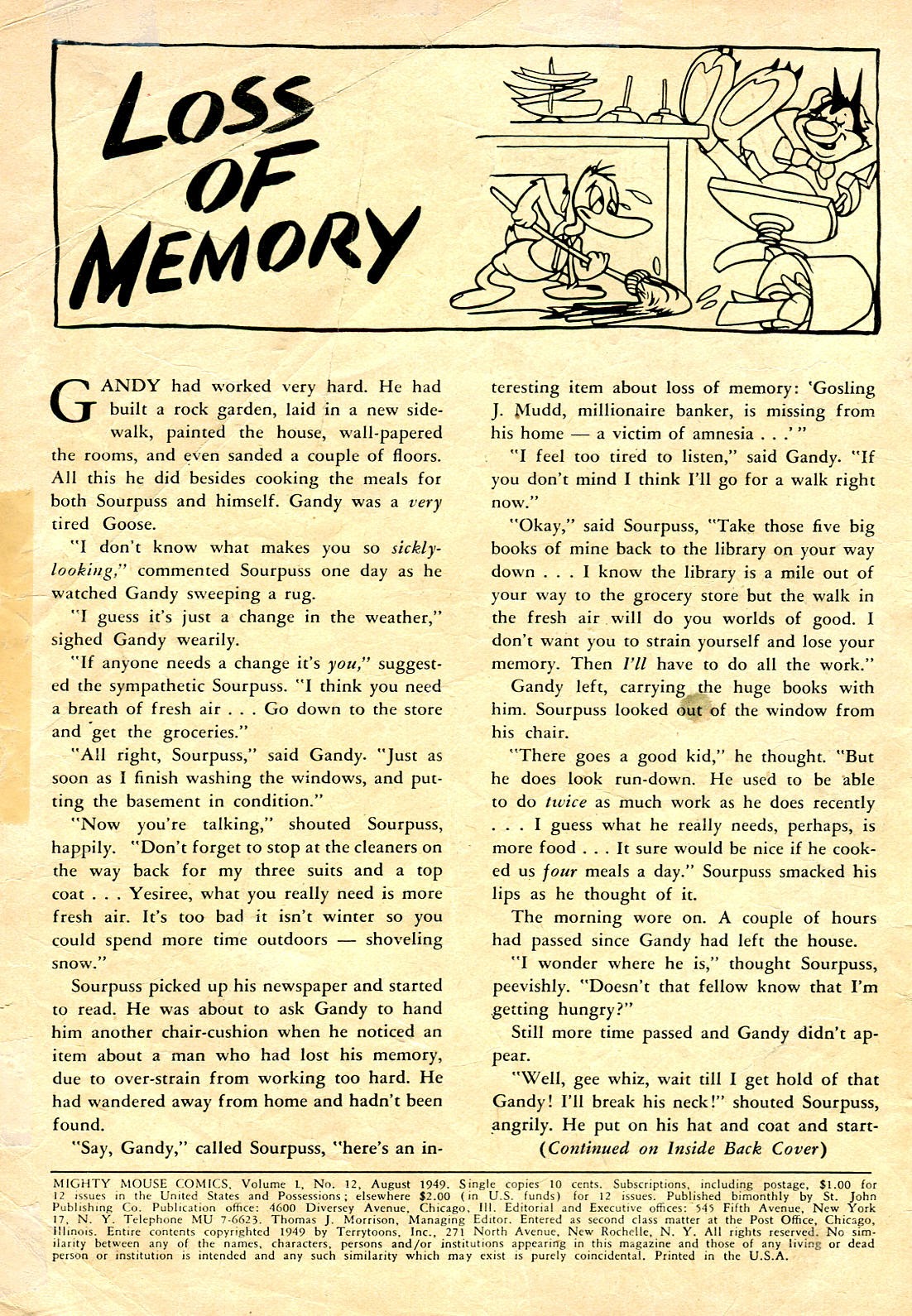 Read online Paul Terry's Mighty Mouse Comics comic -  Issue #12 - 2