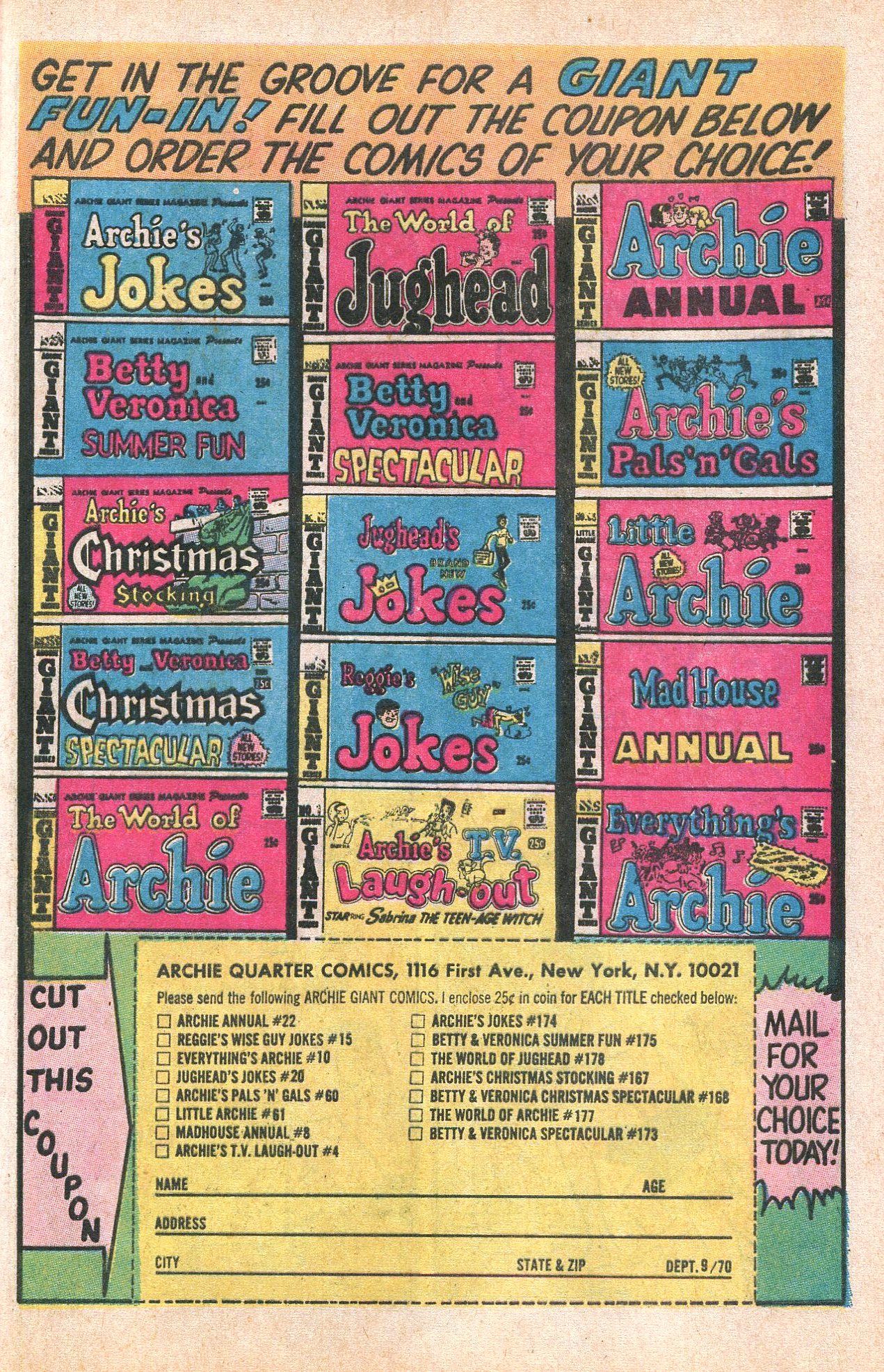 Read online Jughead's Jokes comic -  Issue #20 - 31