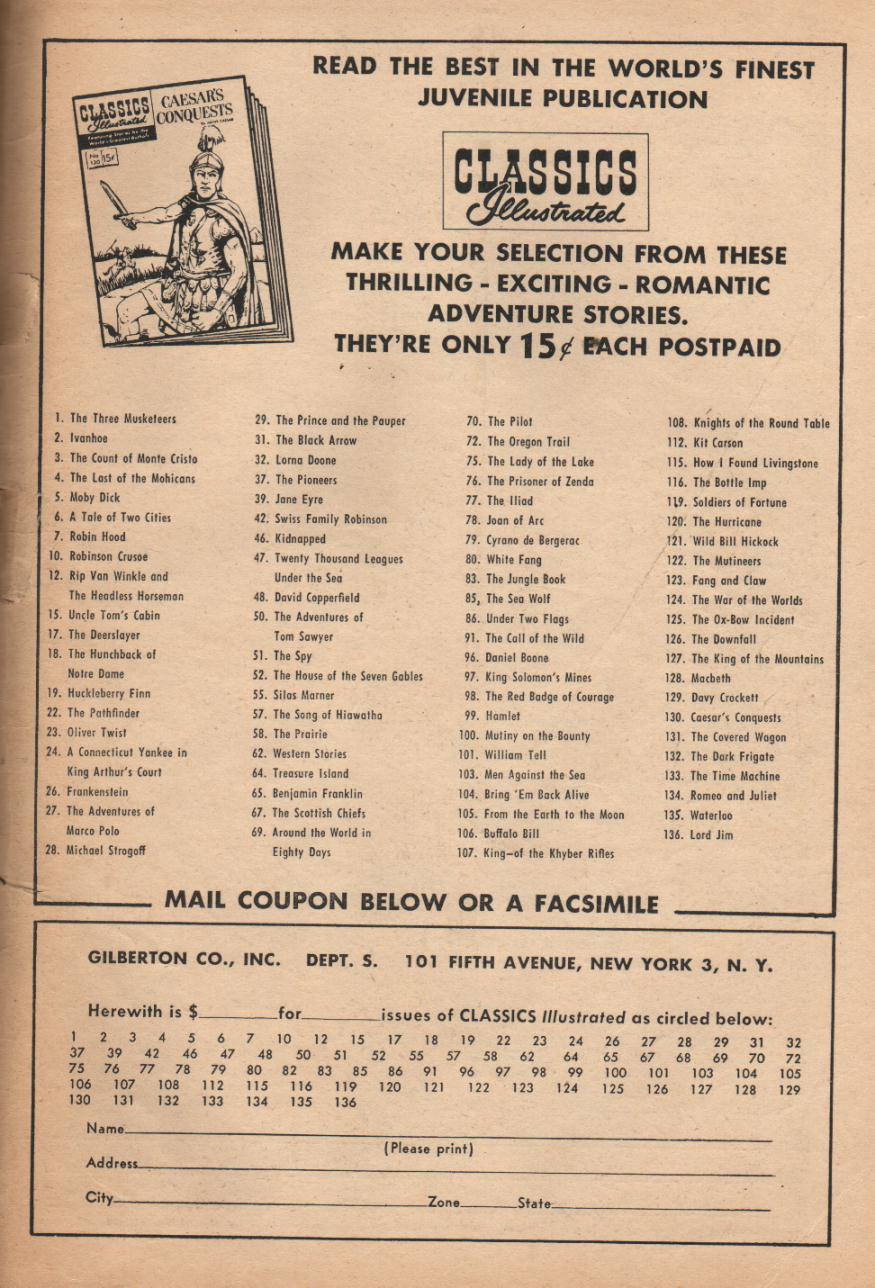 Read online Classics Illustrated comic -  Issue #67 - 51