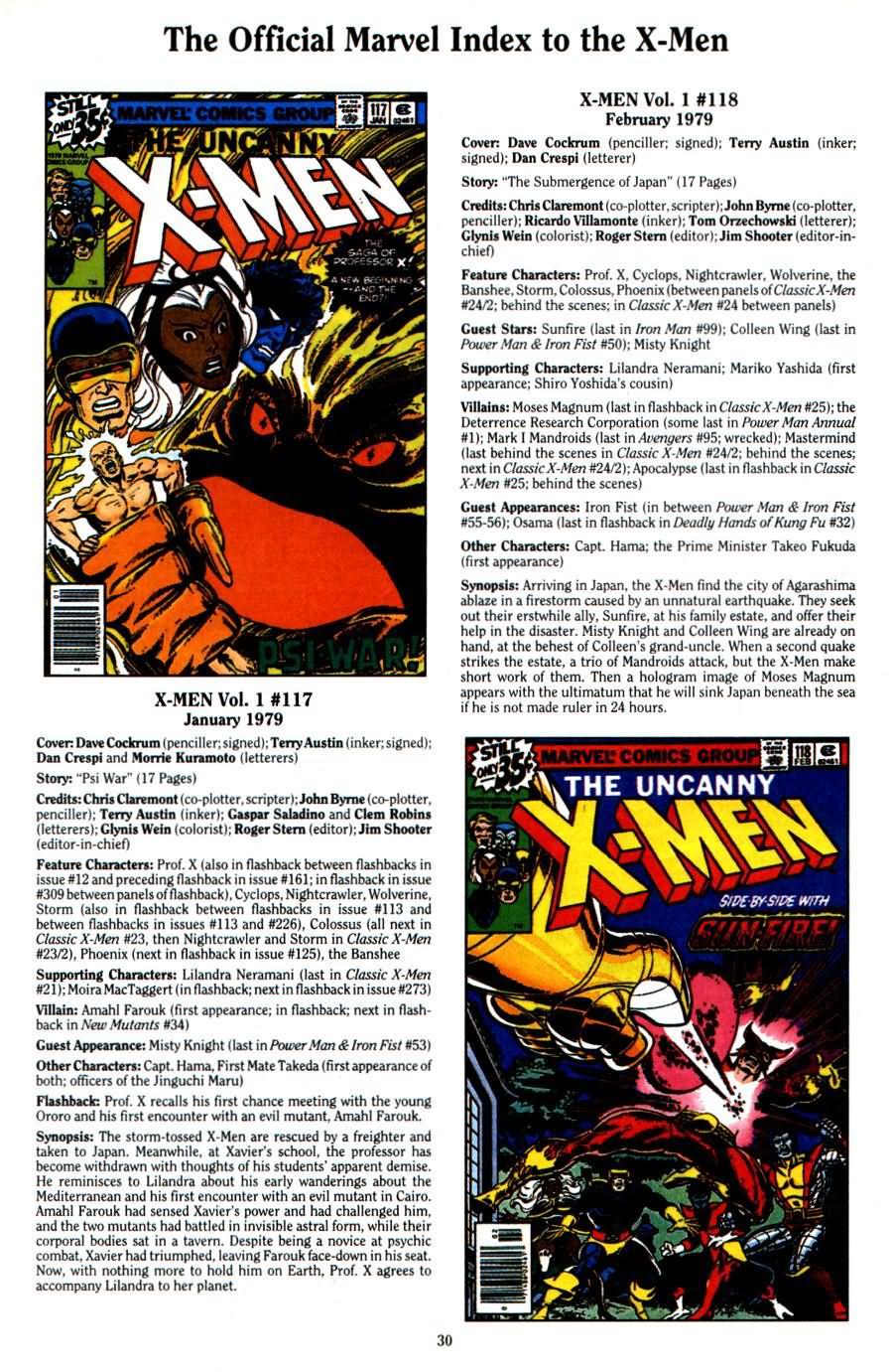 Read online The Official Marvel Index To The X-Men (1994) comic -  Issue #2 - 32