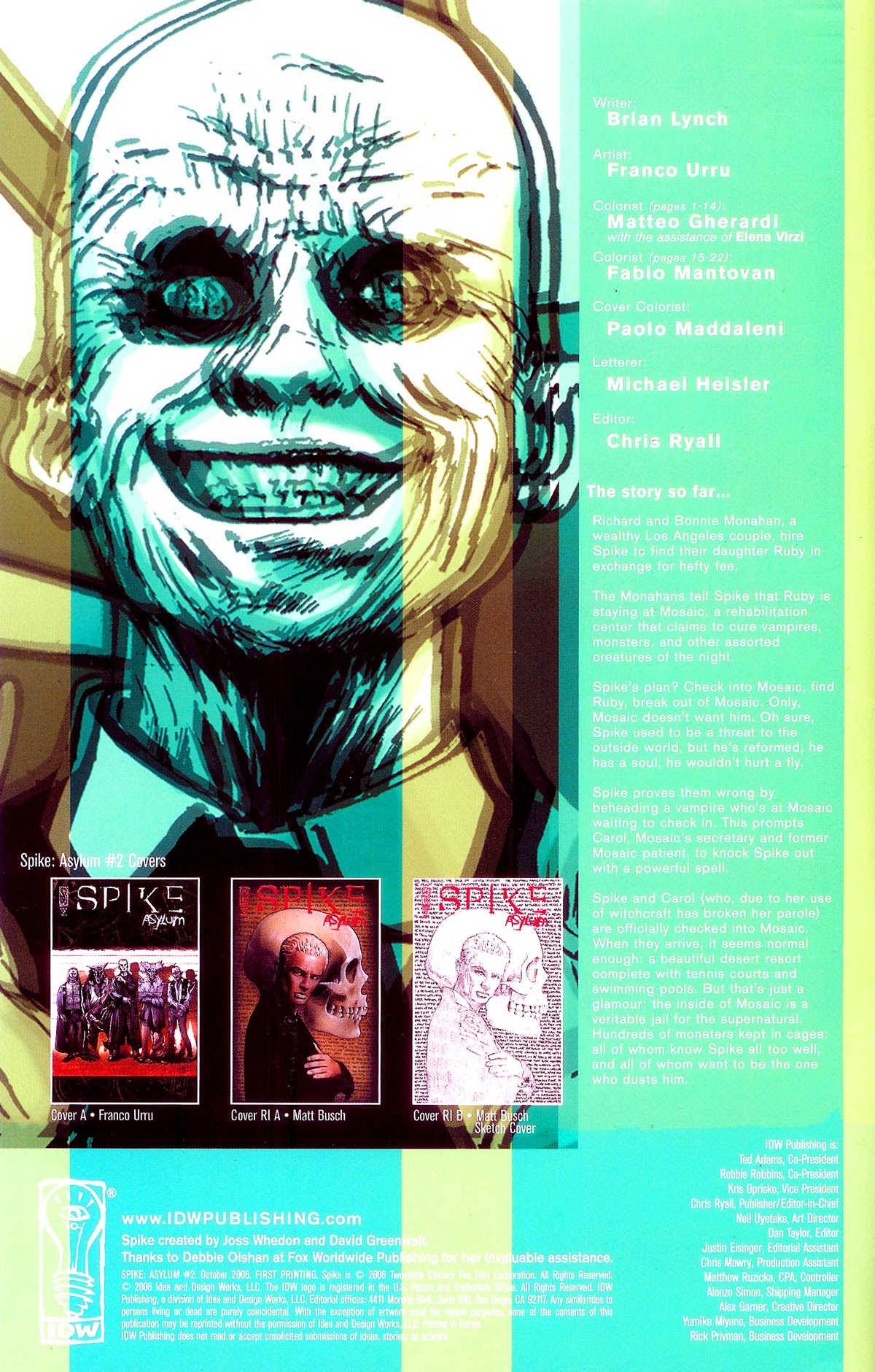 Read online Spike: Asylum comic -  Issue #2 - 2