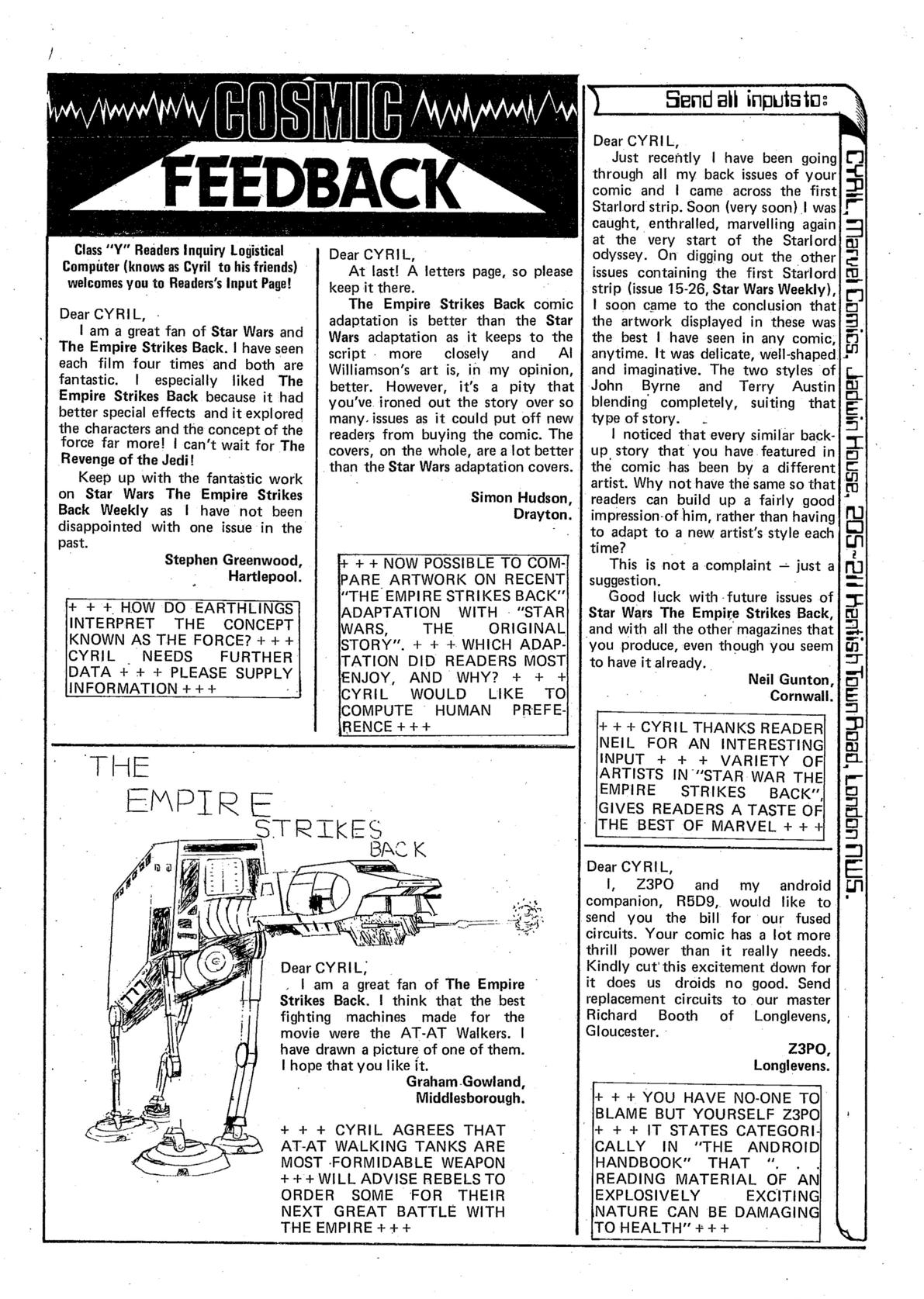 Read online Star Wars Weekly: The Empire Strikes Back comic -  Issue #137 - 9