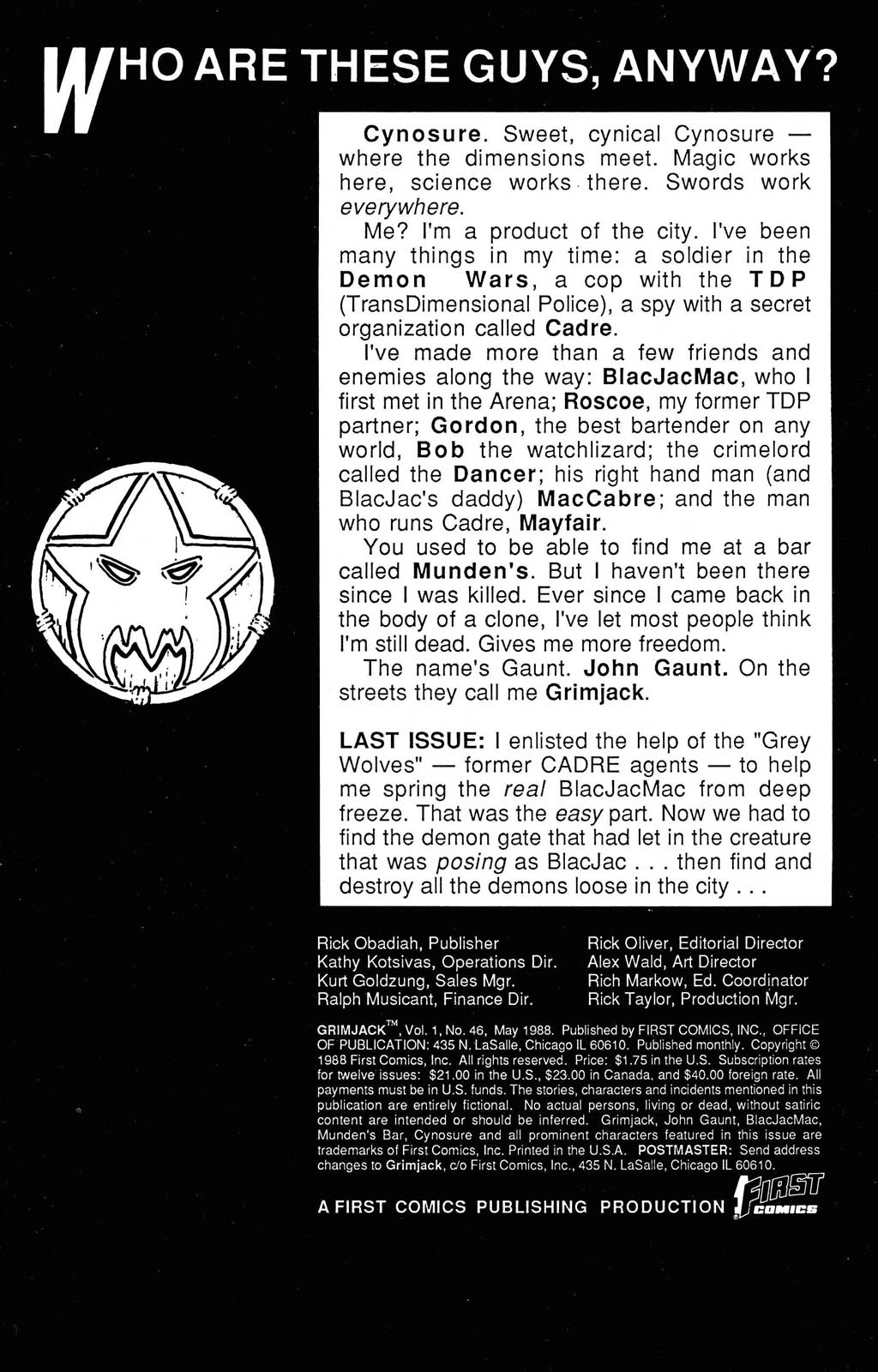 Read online Grimjack comic -  Issue #46 - 2