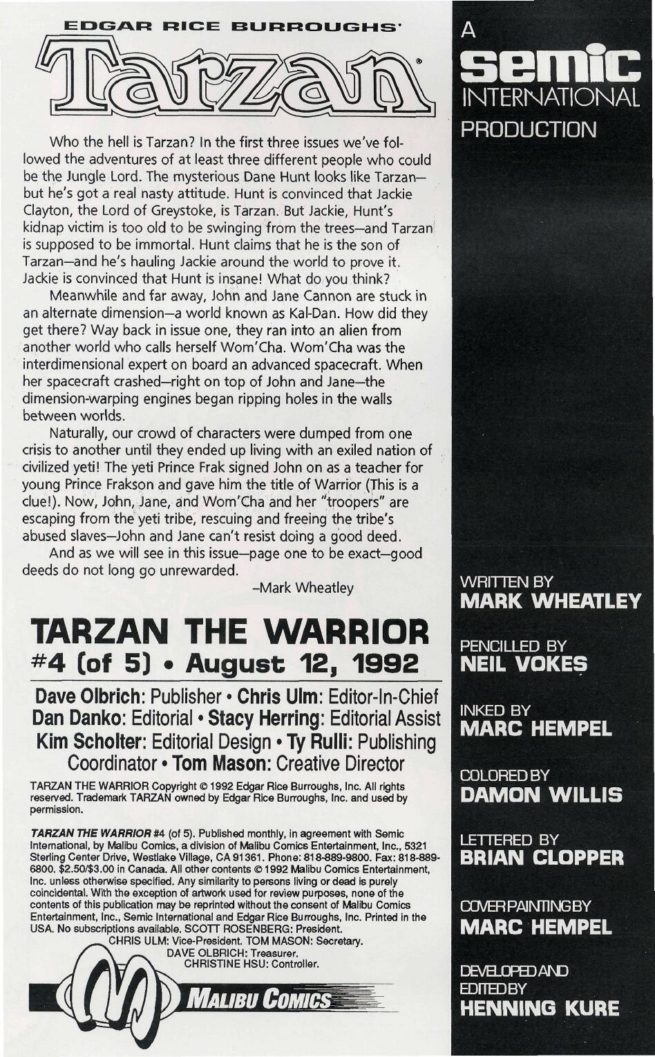 Read online Tarzan the Warrior comic -  Issue #4 - 2