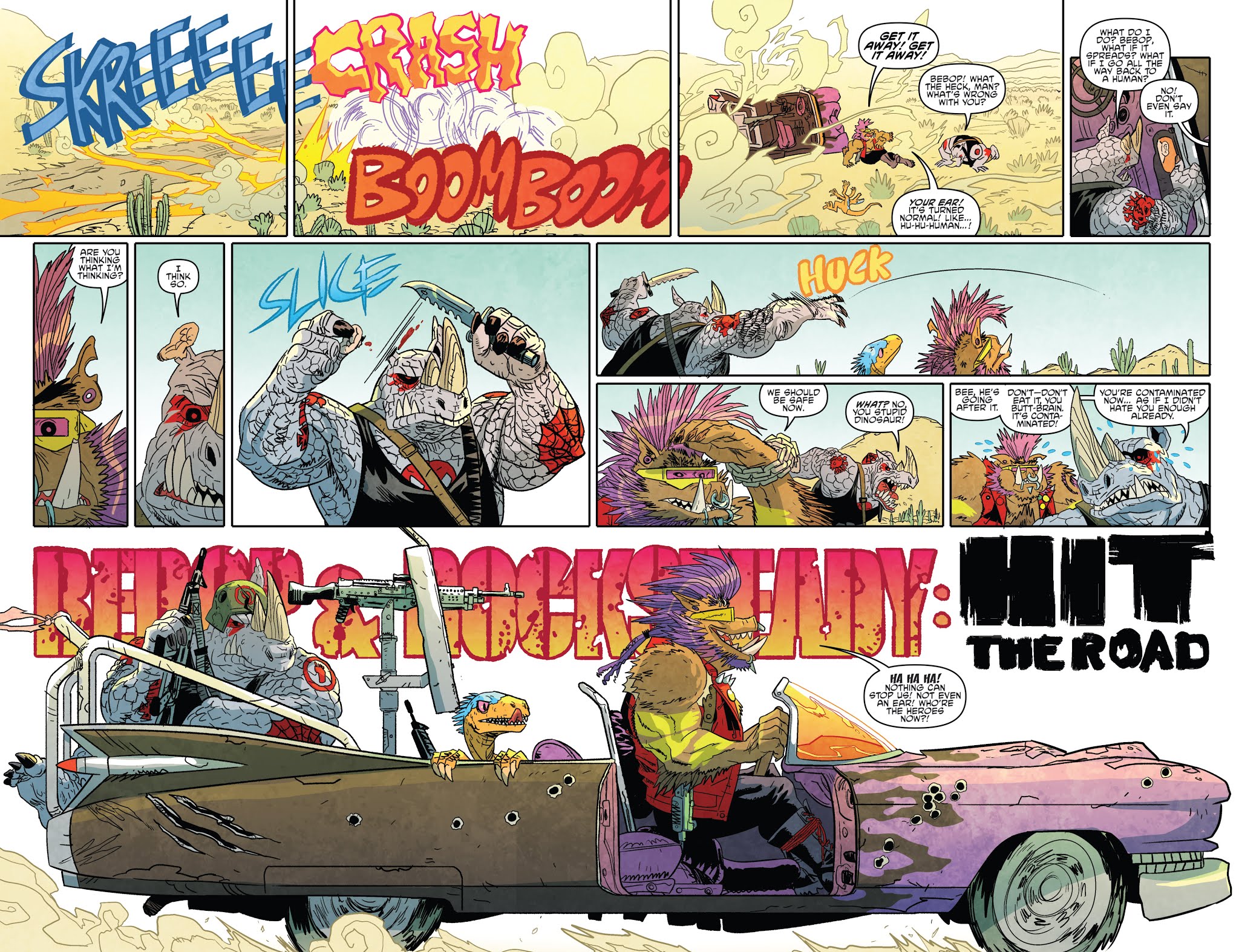 Read online Teenage Mutant Ninja Turtles: Bebop & Rocksteady Hit the Road comic -  Issue #1 - 4