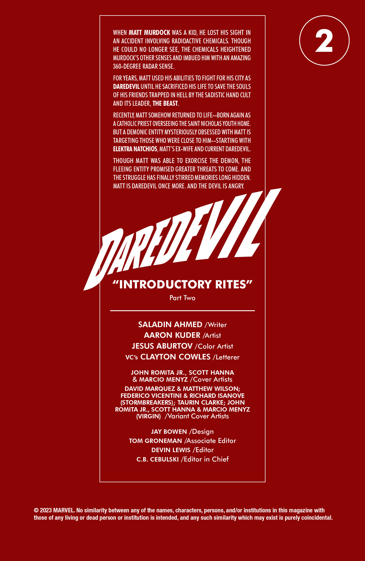 Read online Daredevil (2023) comic -  Issue #2 - 2