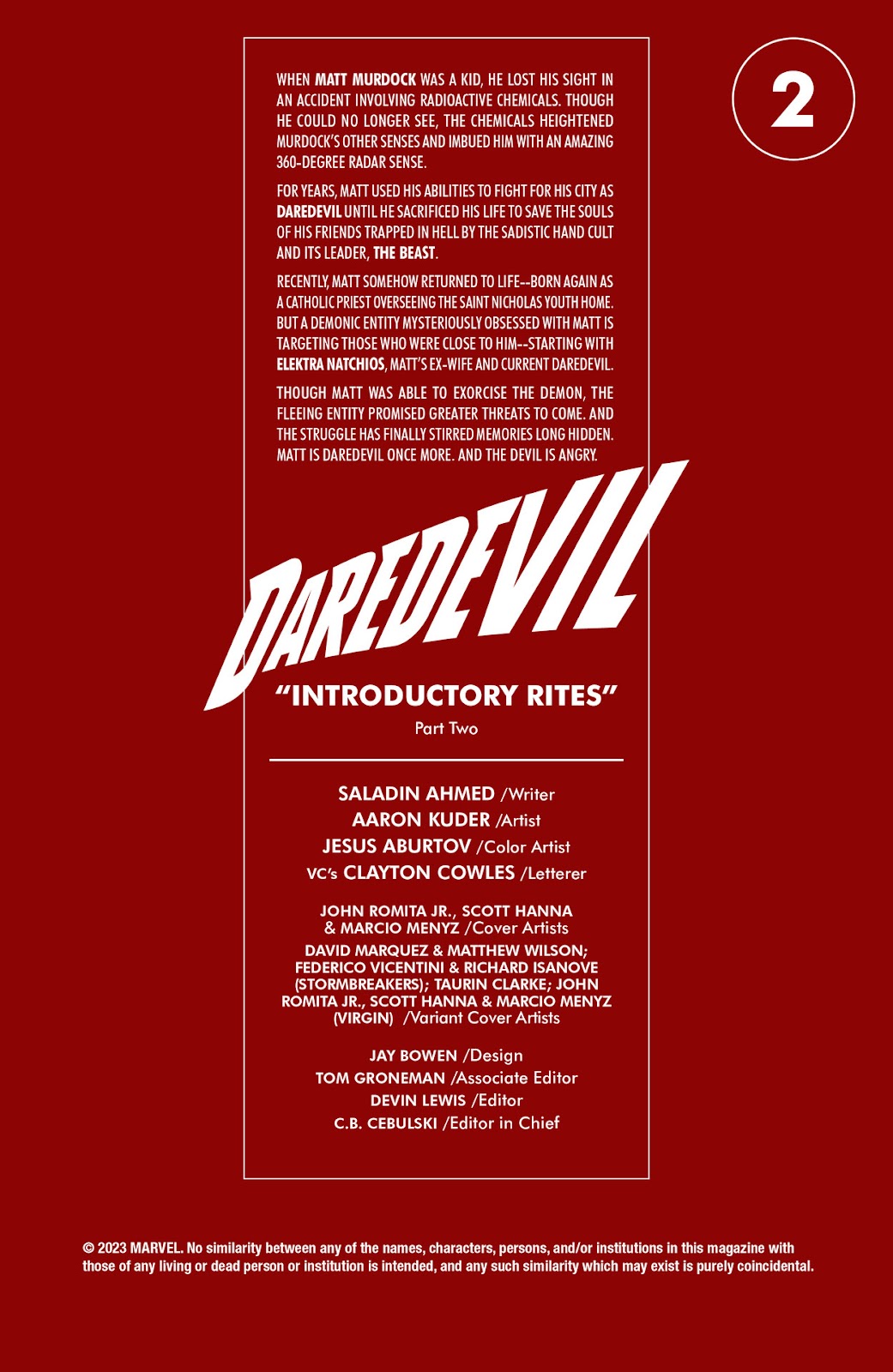 Daredevil (2023) issue 2 - Page 2