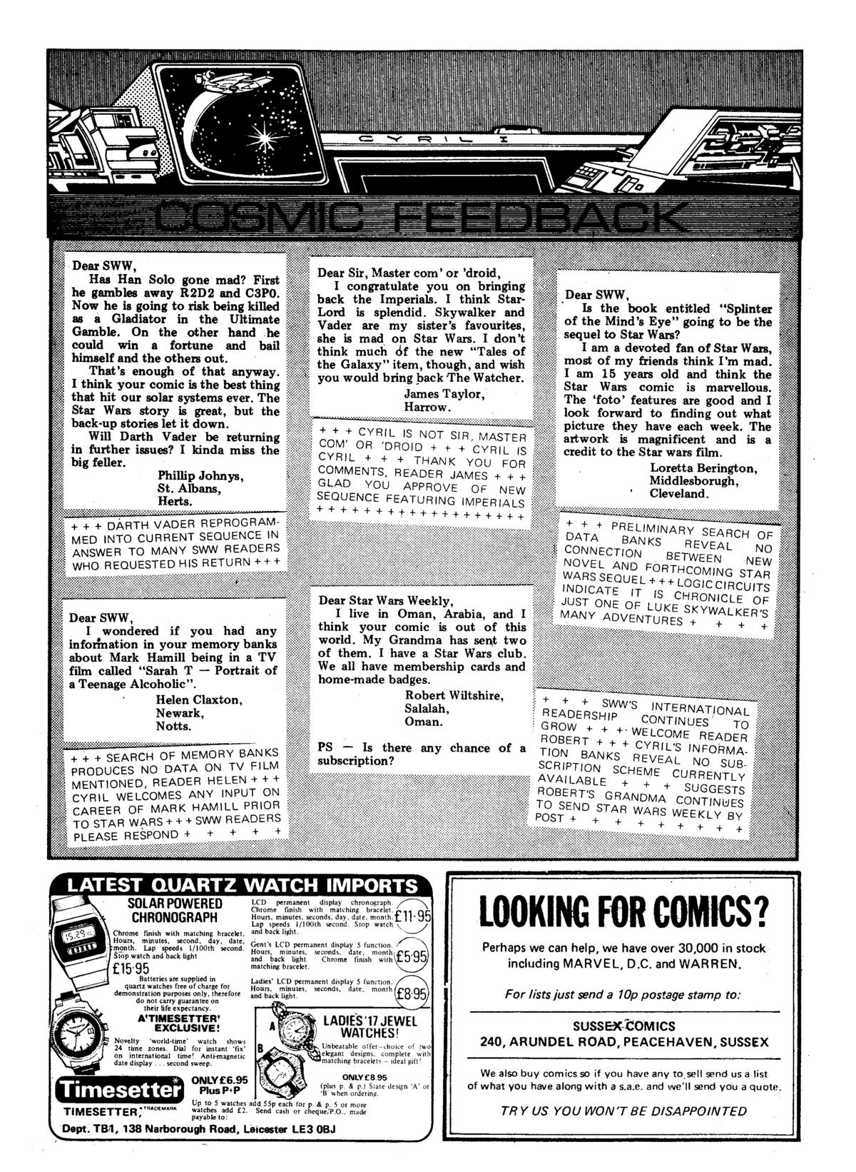 Read online Star Wars Weekly comic -  Issue #44 - 14