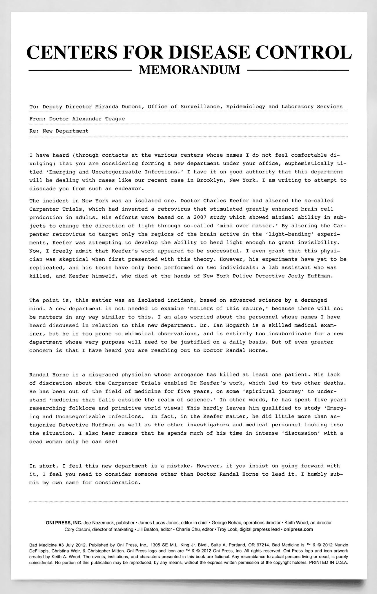 Read online Bad Medicine comic -  Issue #3 - 2