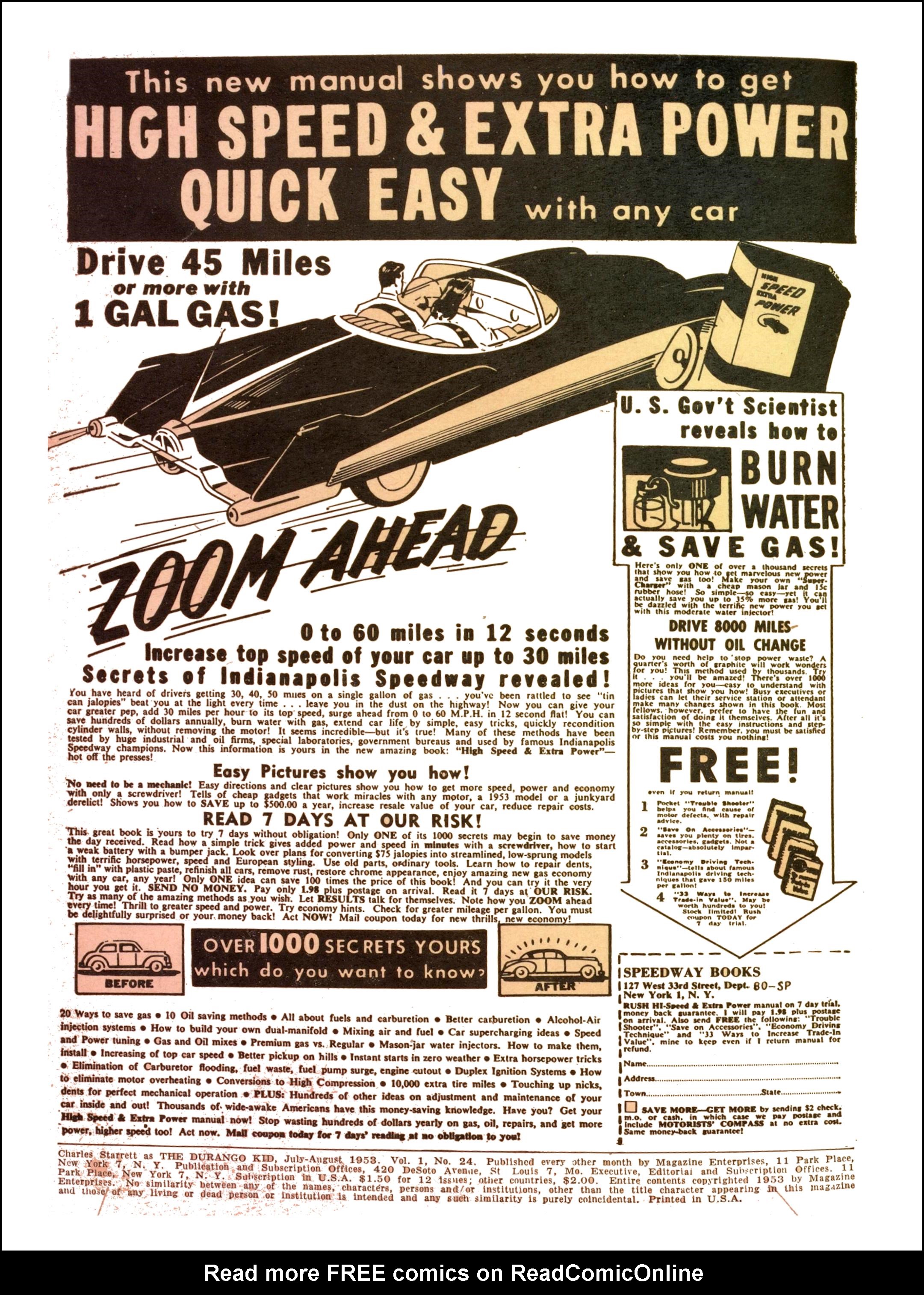 Read online Charles Starrett as The Durango Kid comic -  Issue #24 - 2