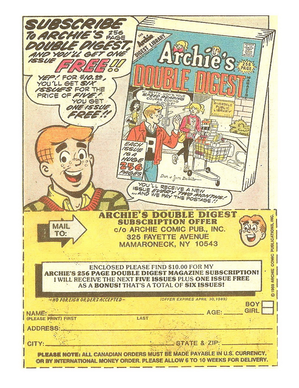 Read online Archie's Double Digest Magazine comic -  Issue #38 - 189