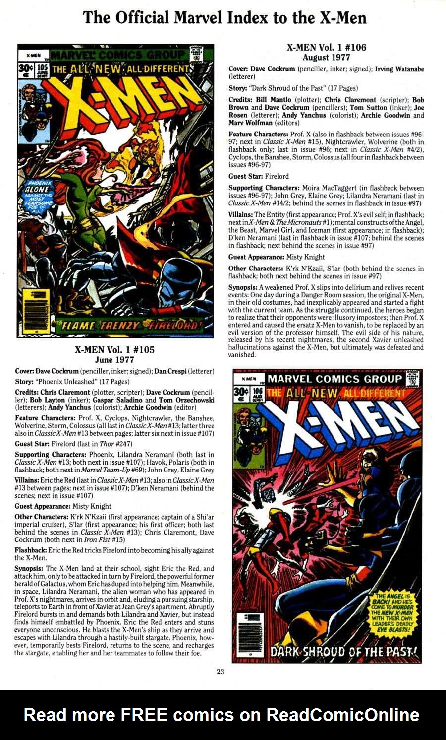 Read online The Official Marvel Index To The X-Men (1994) comic -  Issue #2 - 25