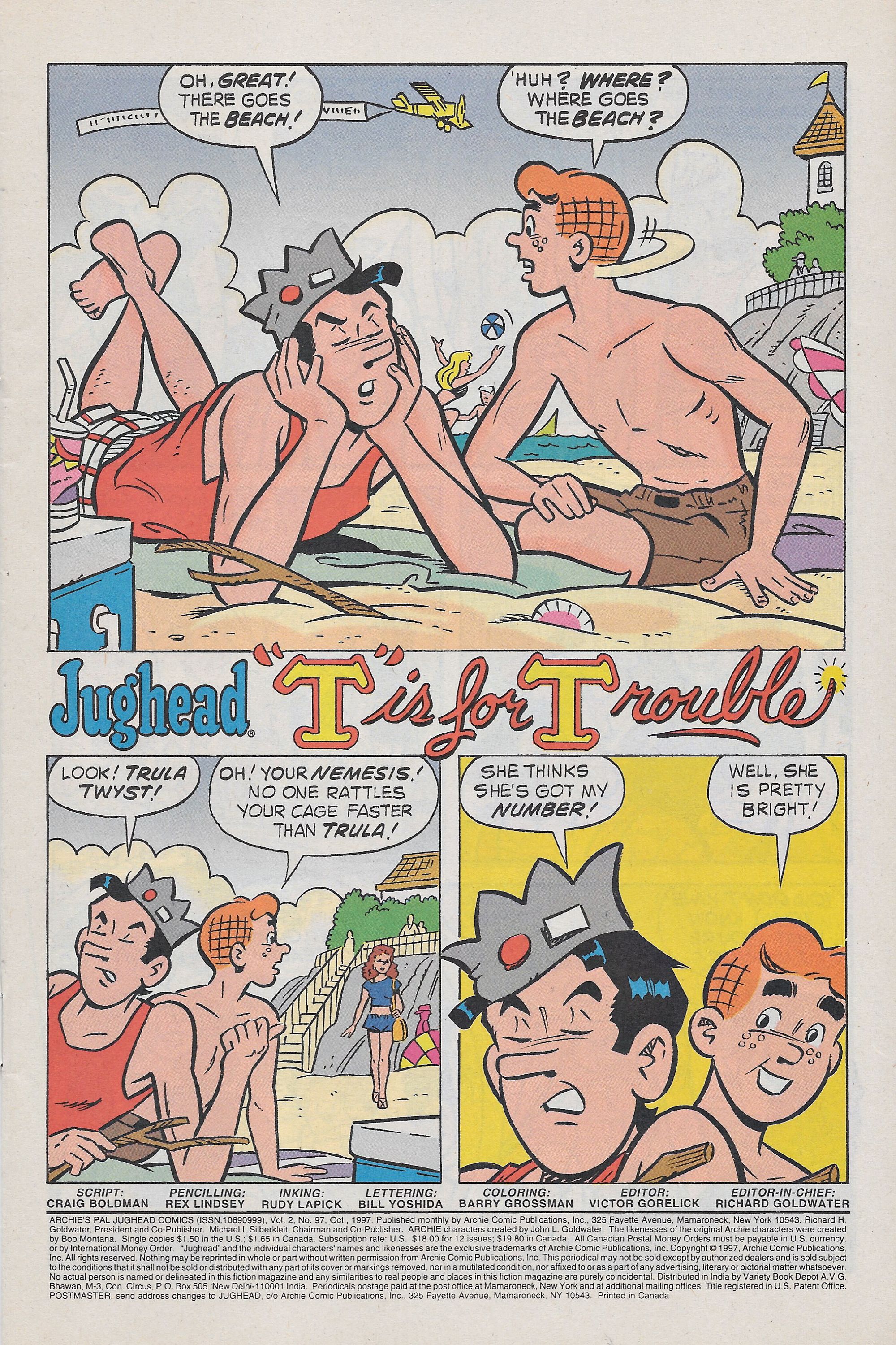 Read online Archie's Pal Jughead Comics comic -  Issue #97 - 3