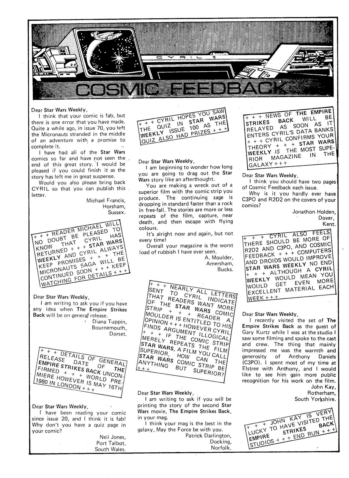 Read online Star Wars Weekly comic -  Issue #107 - 15