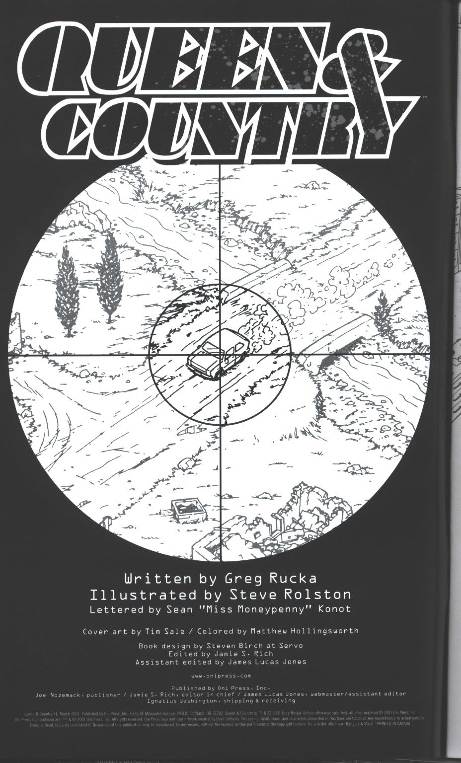 Read online Queen & Country comic -  Issue #1 - 2