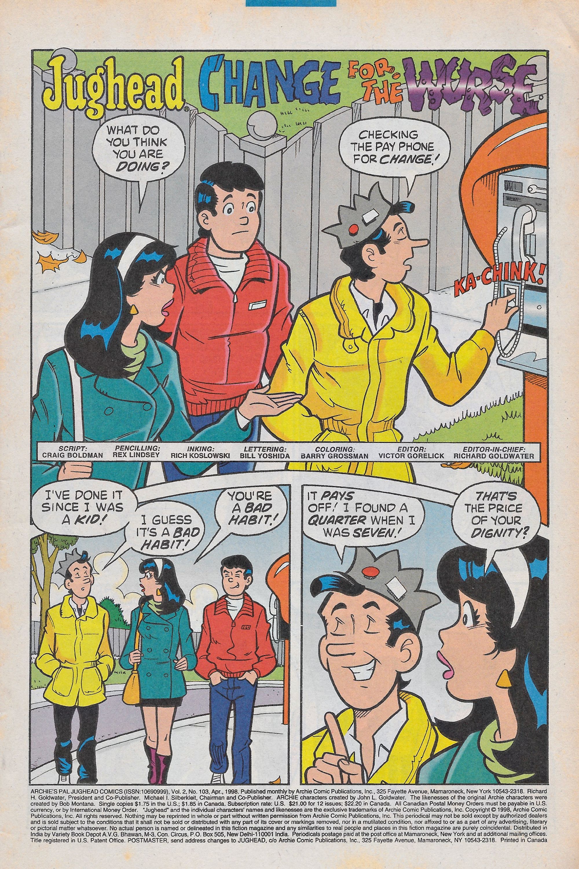 Read online Archie's Pal Jughead Comics comic -  Issue #103 - 3