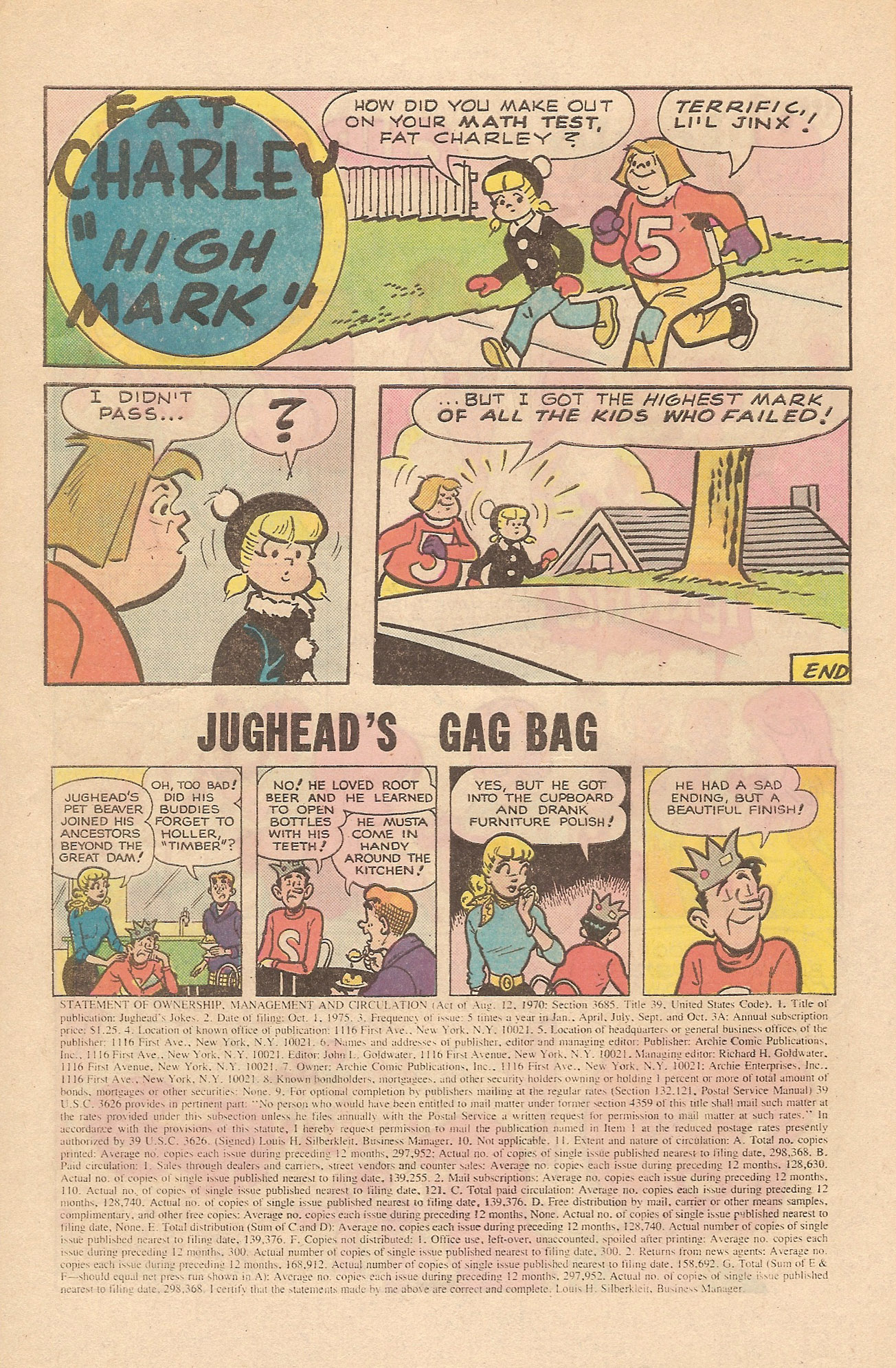 Read online Jughead's Jokes comic -  Issue #48 - 10