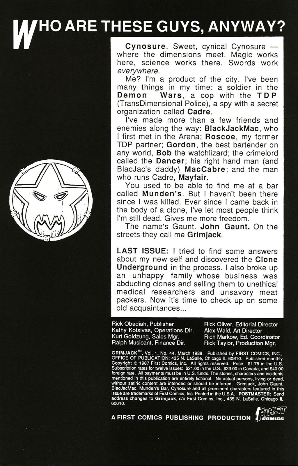 Read online Grimjack comic -  Issue #44 - 2