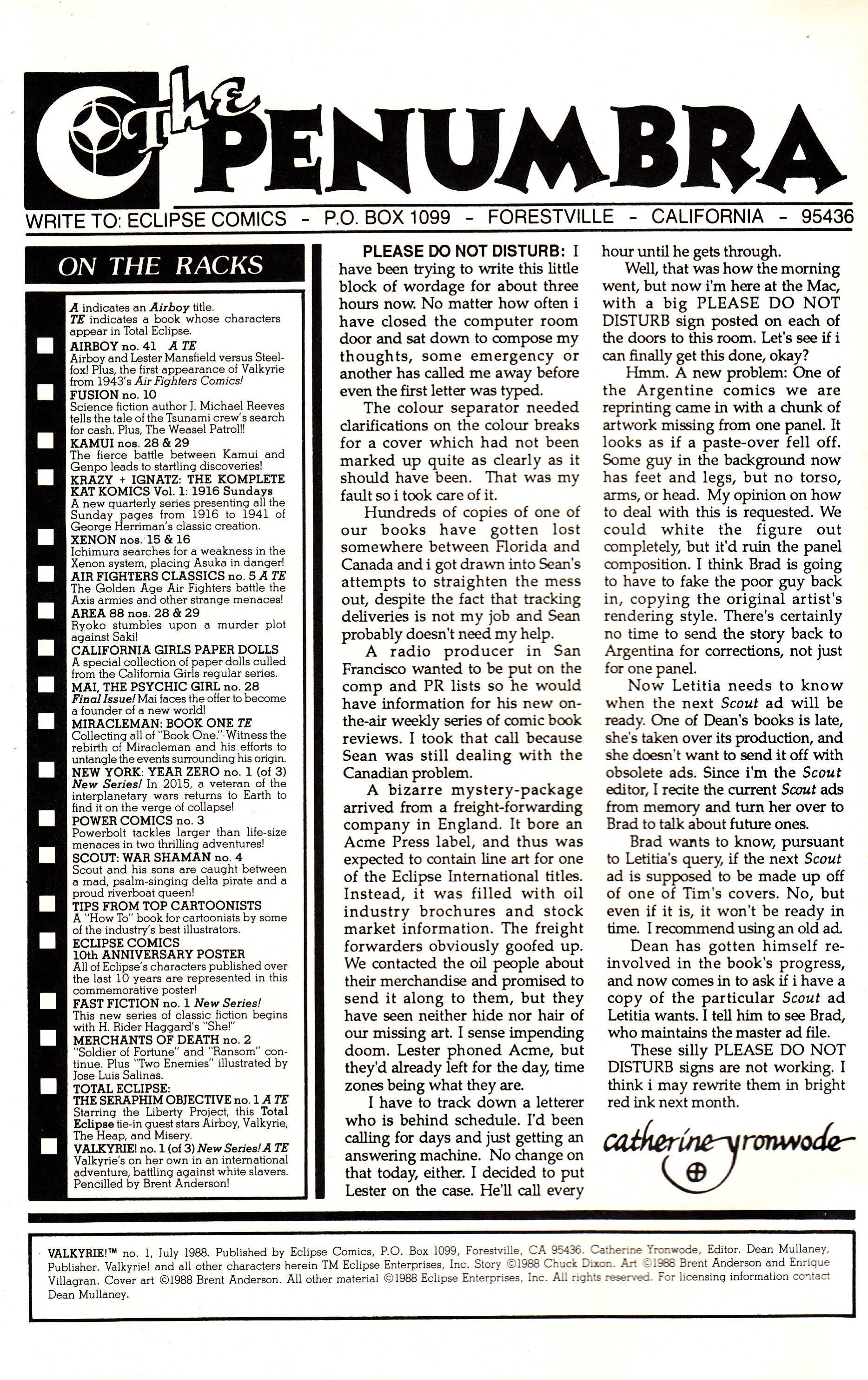 Read online Valkyrie! (1988) comic -  Issue #1 - 2