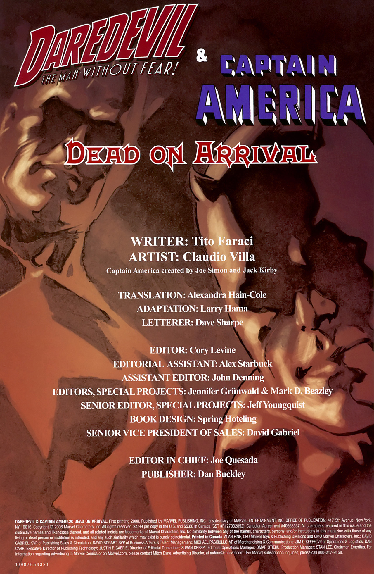 Read online Daredevil & Captain America: Dead On Arrival comic -  Issue # Full - 2