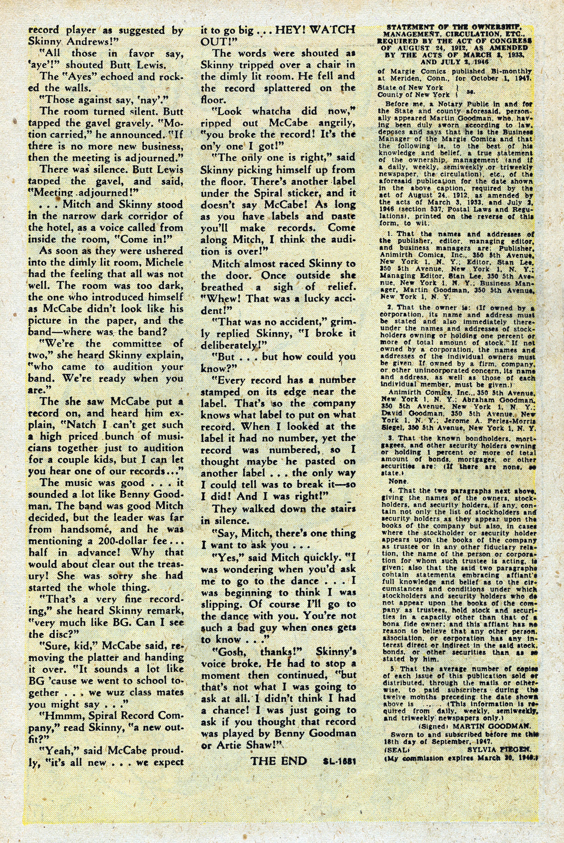 Read online Margie Comics comic -  Issue #40 - 17