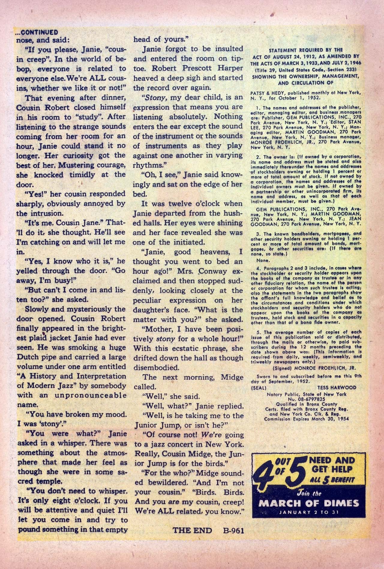 Read online Patsy and Hedy comic -  Issue #13 - 20