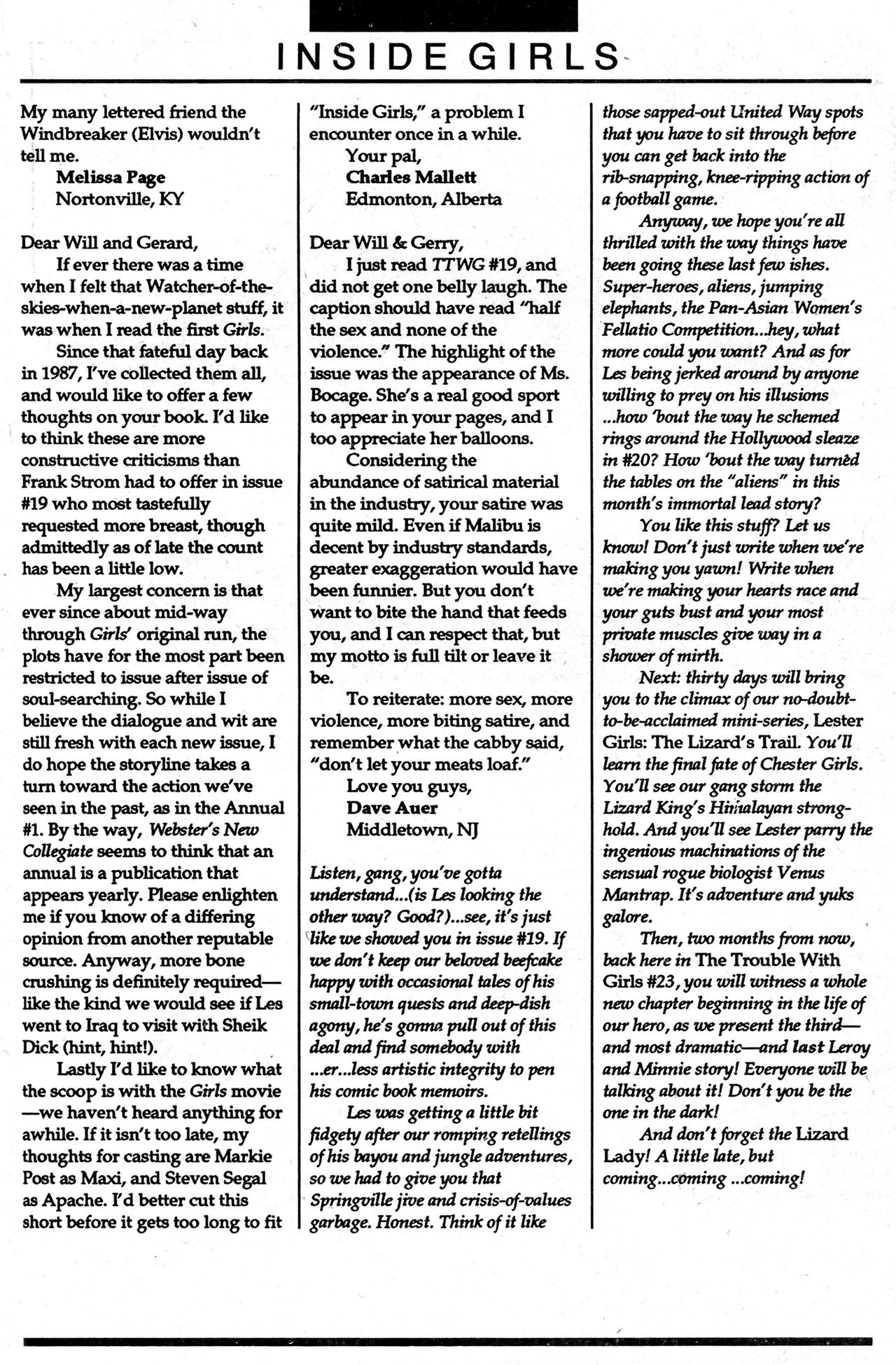 Read online The Trouble With Girls (1989) comic -  Issue #22 - 28
