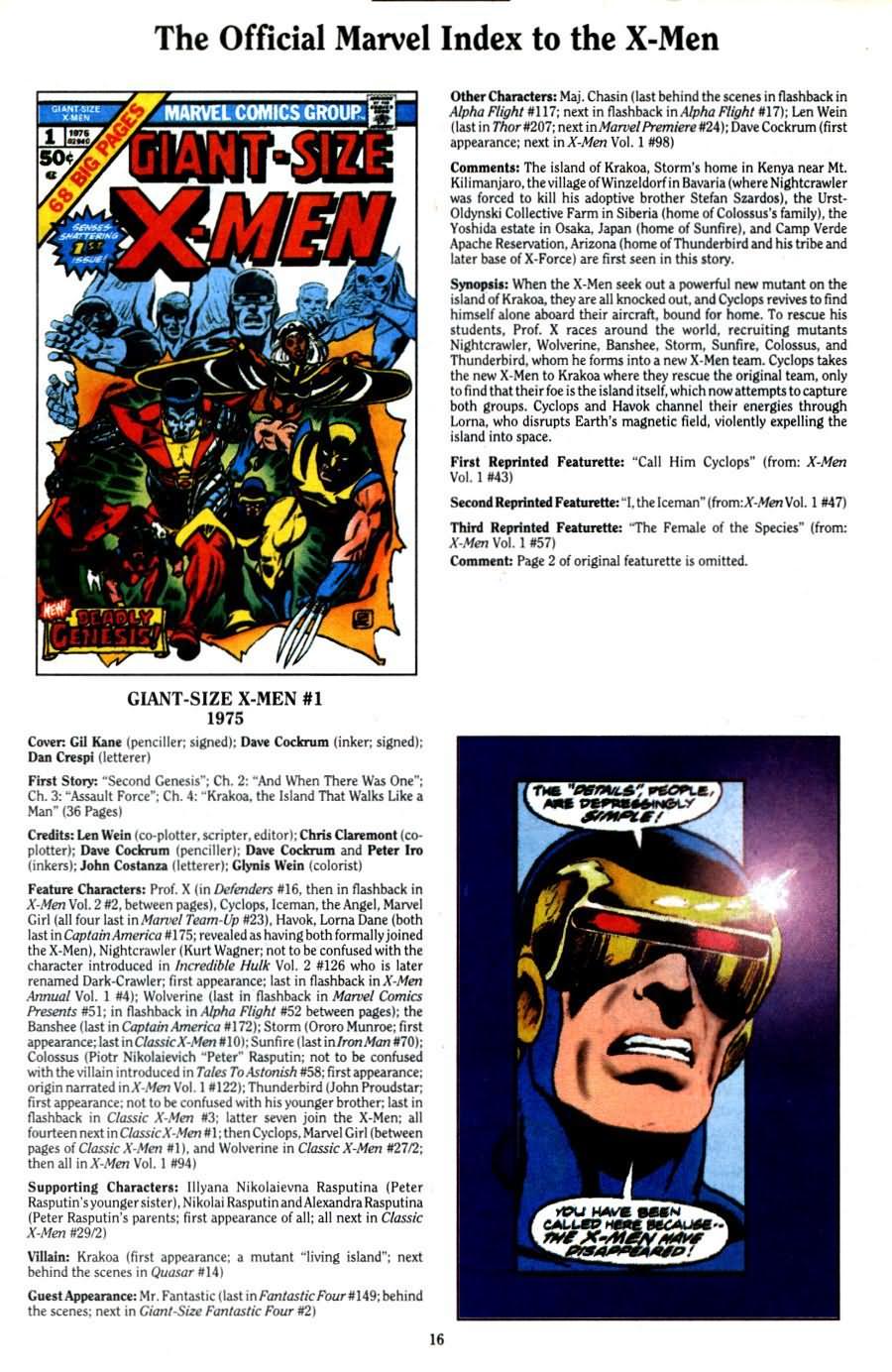 Read online The Official Marvel Index To The X-Men (1994) comic -  Issue #2 - 18