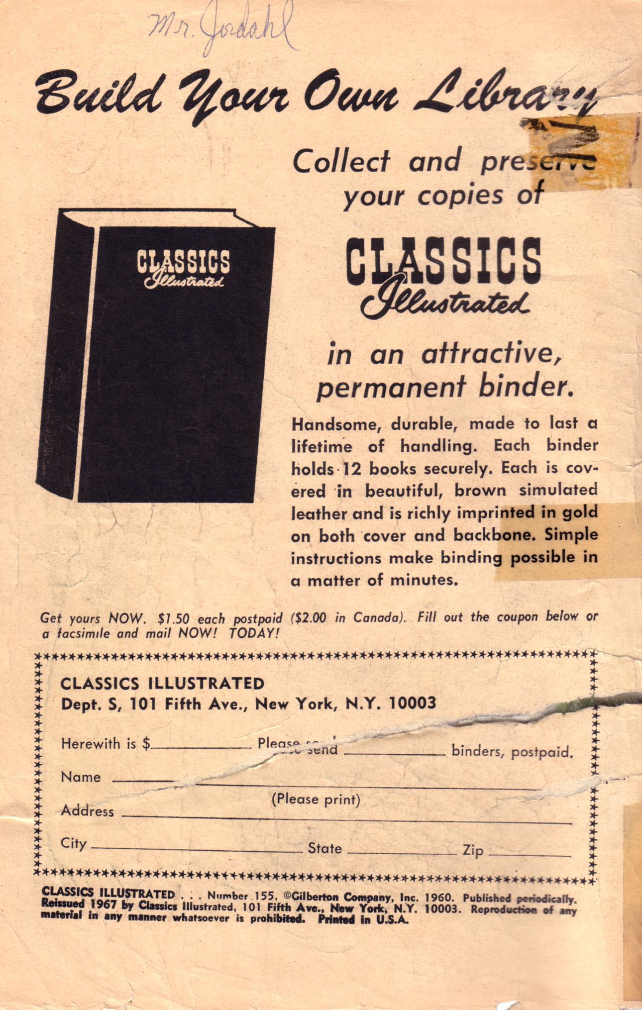 Read online Classics Illustrated comic -  Issue #155 - 2