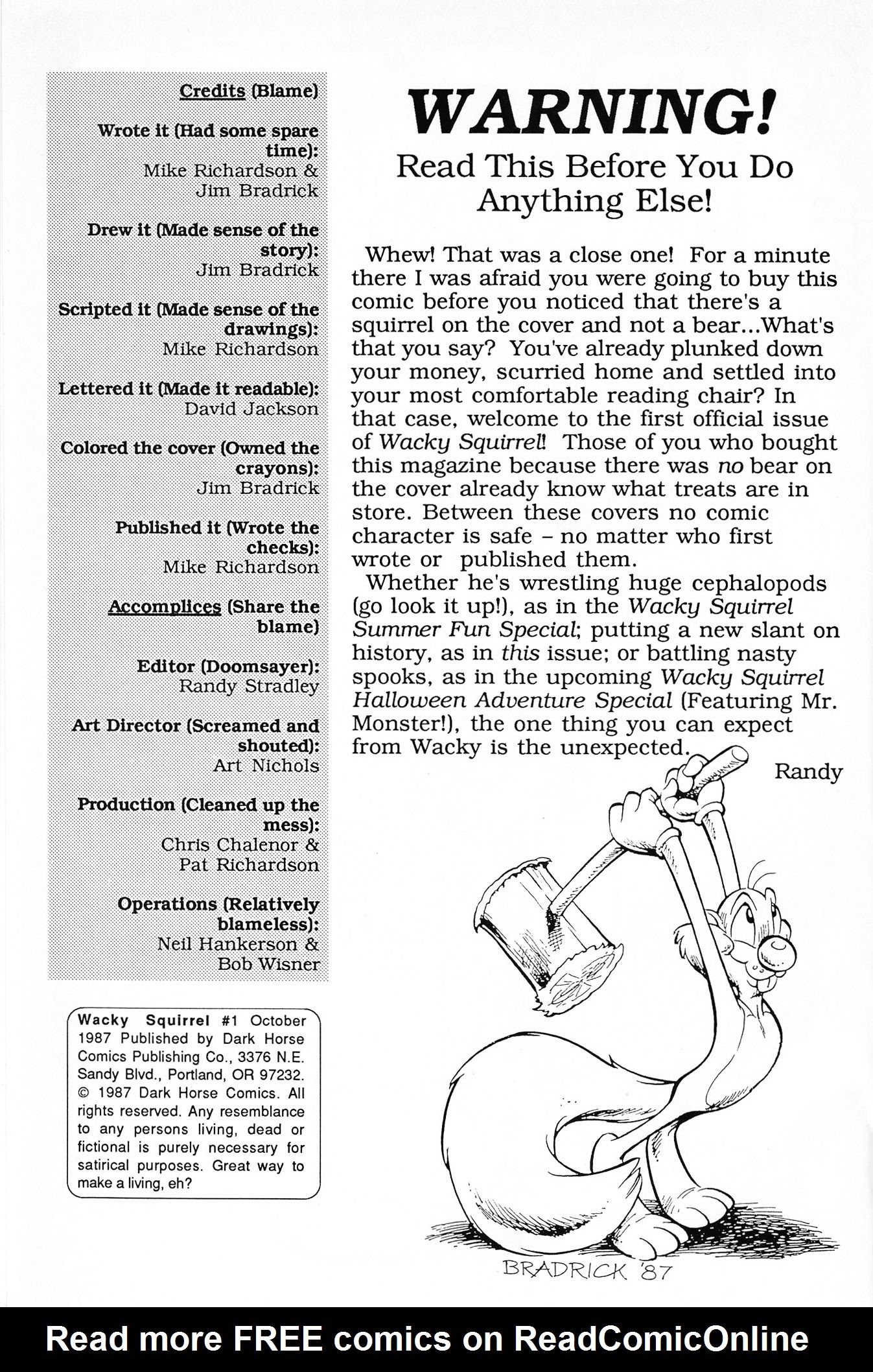 Read online Wacky Squirrel comic -  Issue #1 - 2