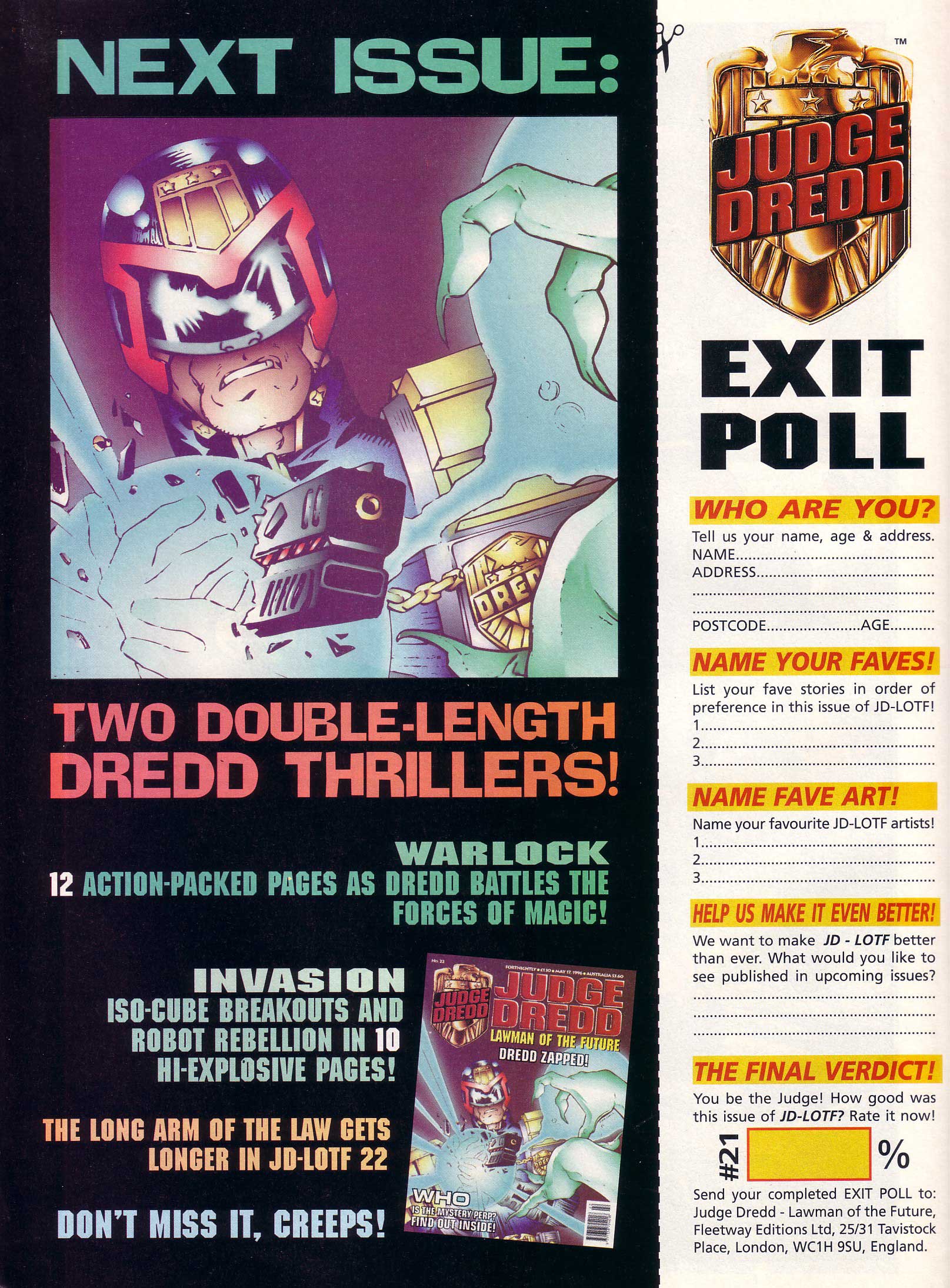 Read online Judge Dredd Lawman of the Future comic -  Issue #21 - 29