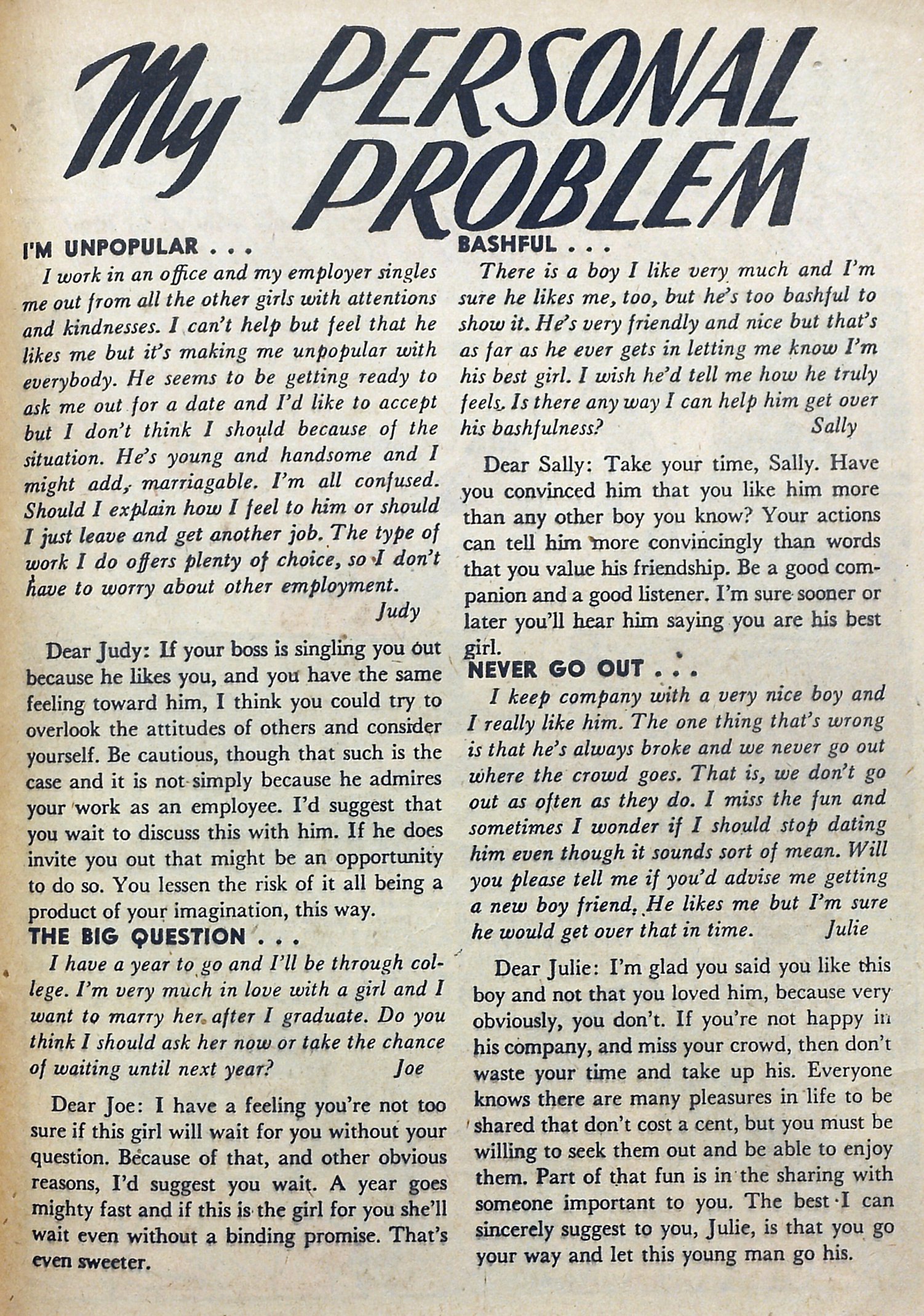 Read online My Personal Problem (1955) comic -  Issue #3 - 27