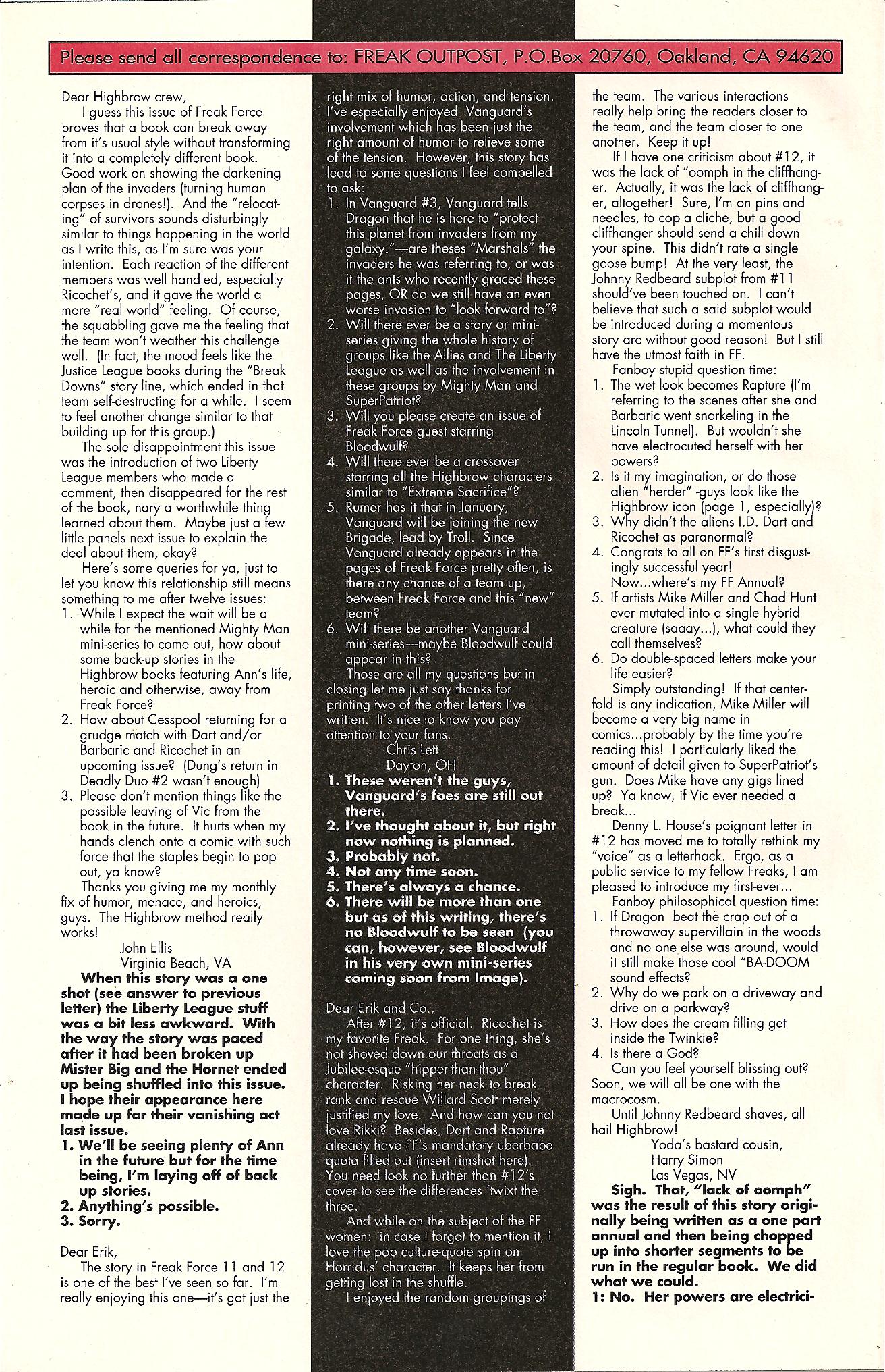 Read online Freak Force (1993) comic -  Issue #13 - 29