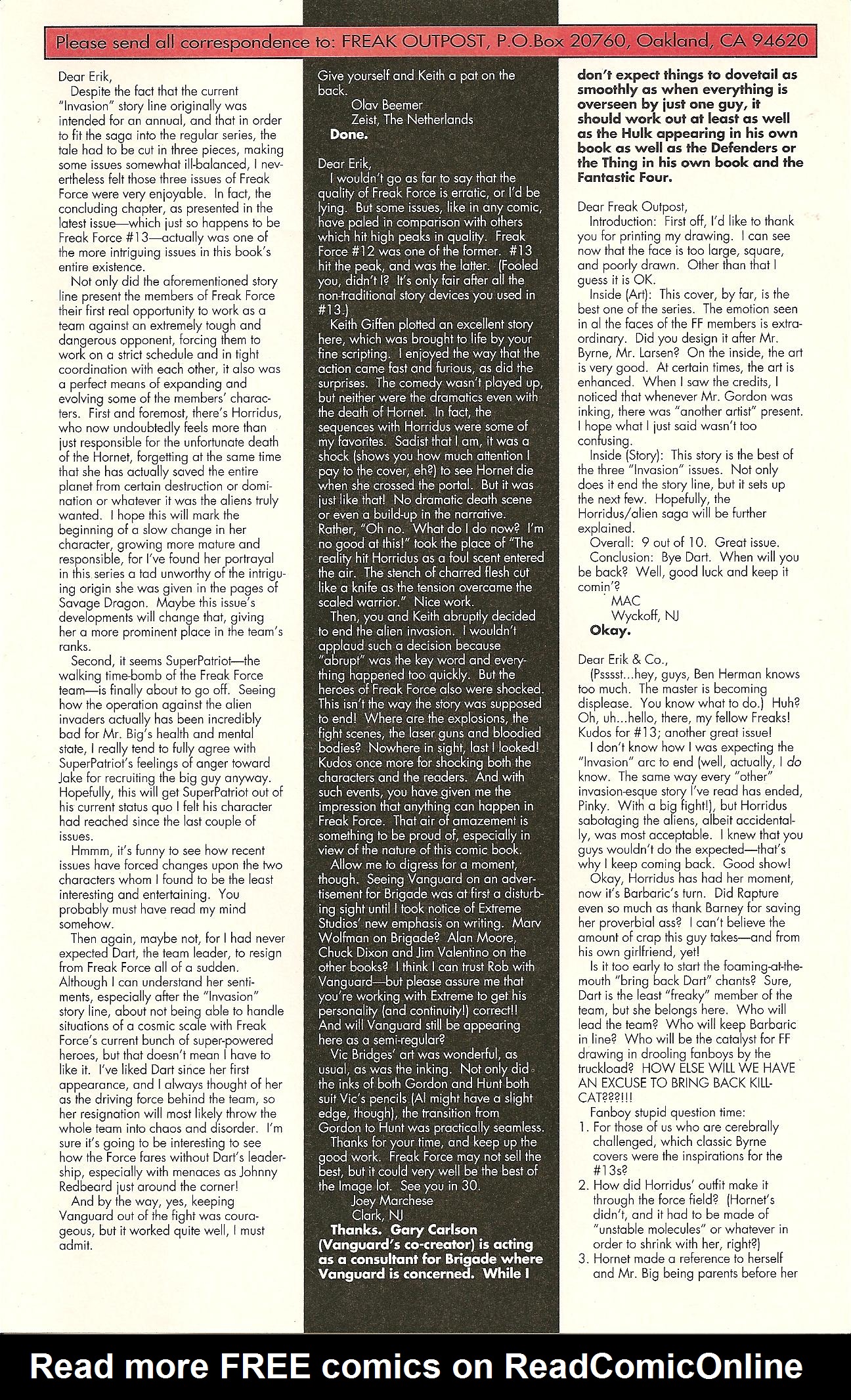 Read online Freak Force (1993) comic -  Issue #14 - 30