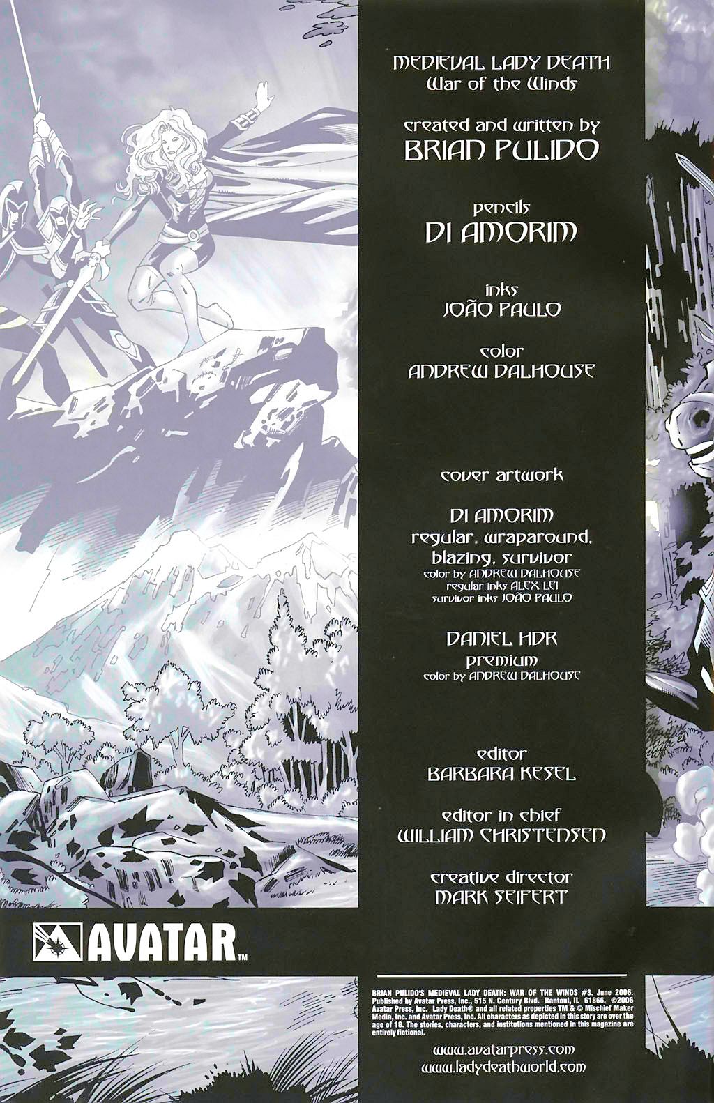 Read online Brian Pulido's Medieval Lady Death:  War of the Winds comic -  Issue #3 - 4