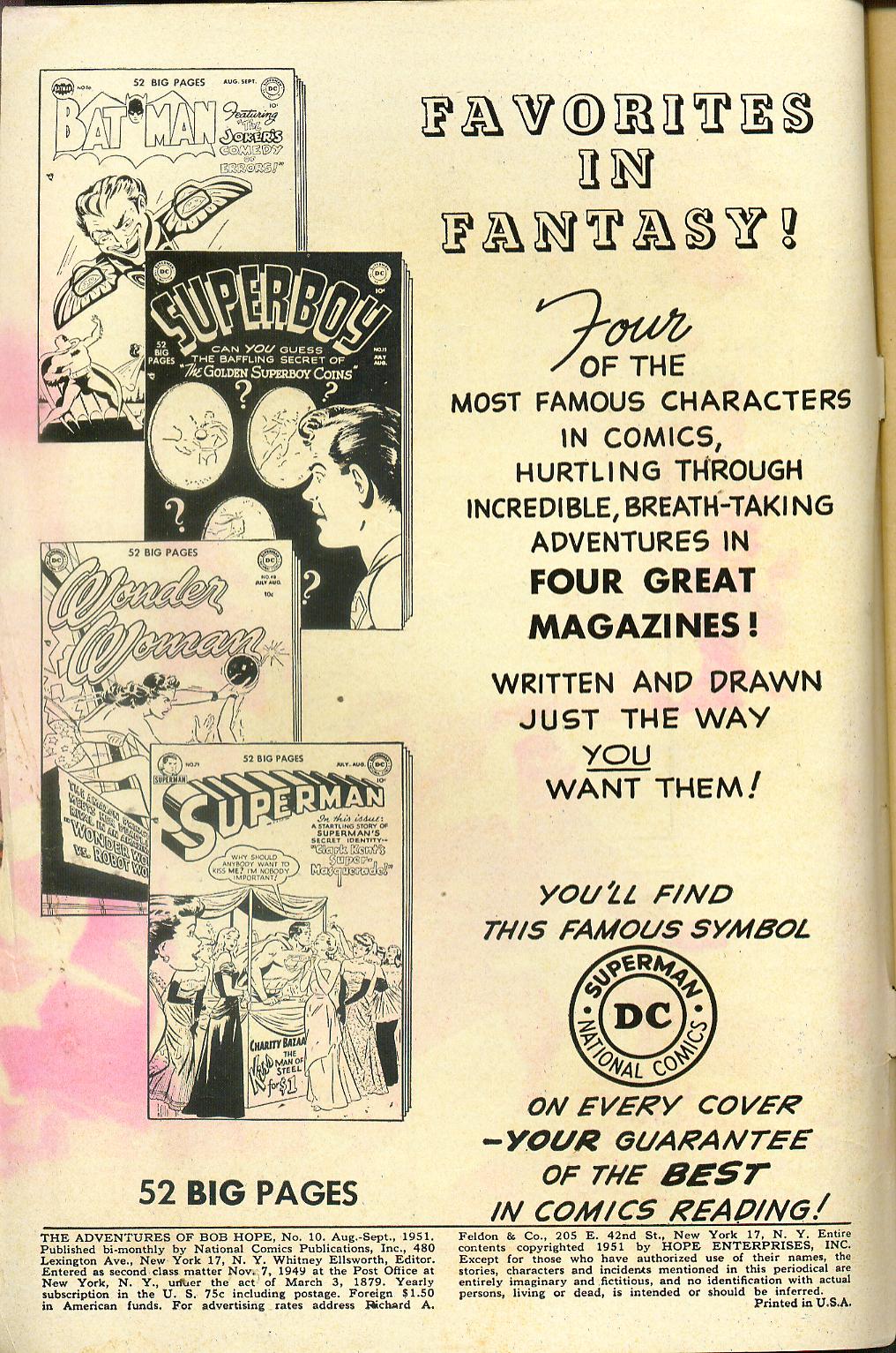 Read online The Adventures of Bob Hope comic -  Issue #10 - 2