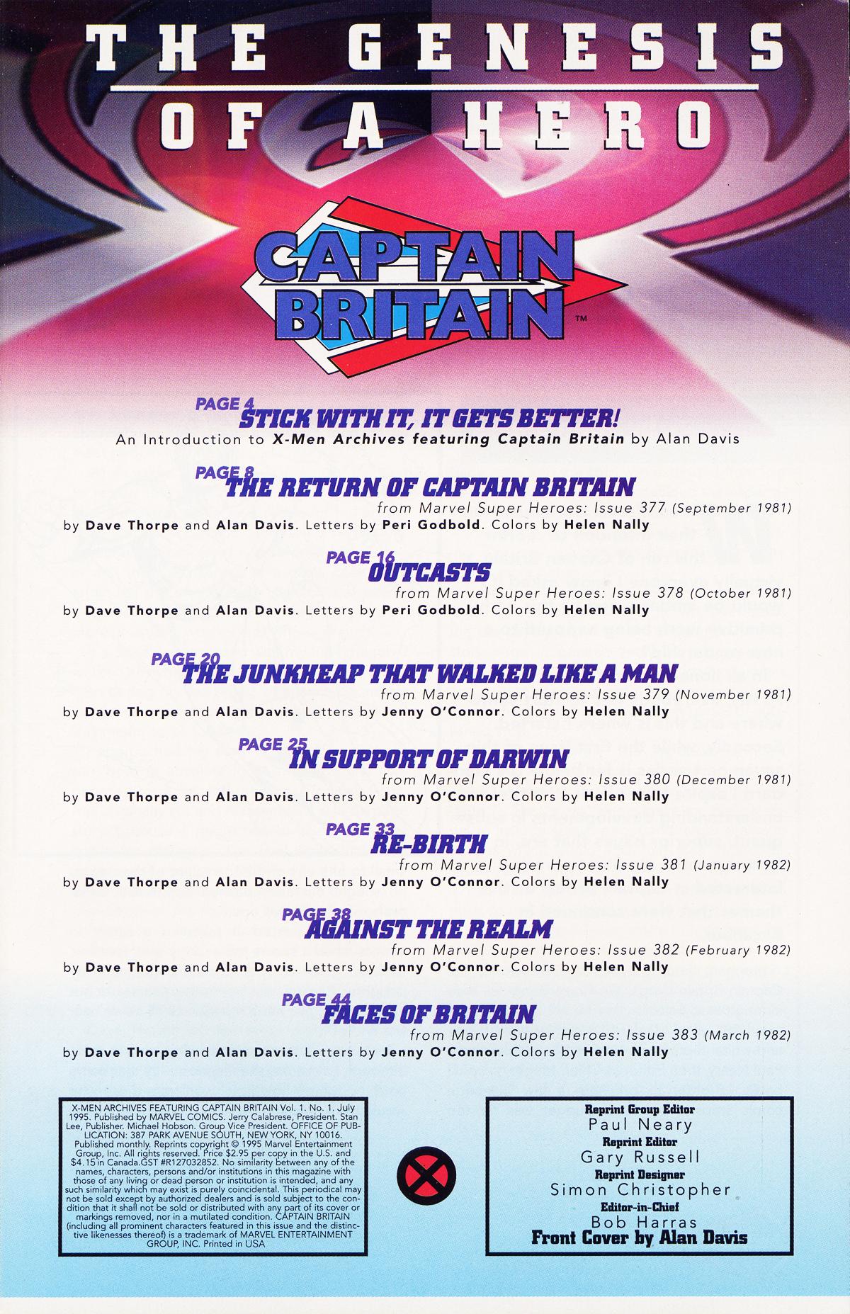 Read online X-Men Archives Featuring Captain Britain comic -  Issue #1 - 2